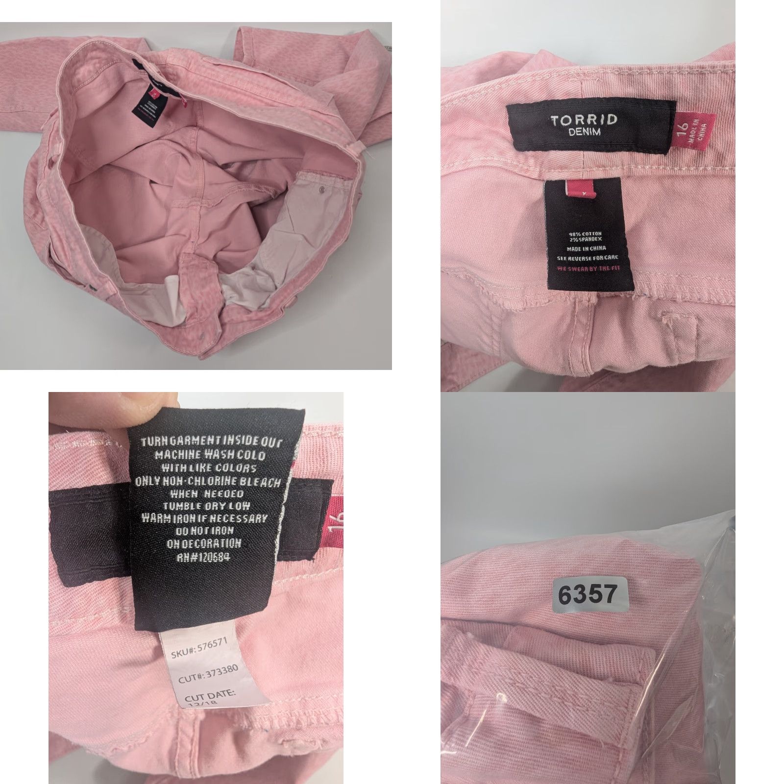 Torrid Torrid Jeans Women 16 Pink Animal Print Denim Skinny Stretch Zip Ankle Size 38" / US 16 / IT 52 - 8 Thumbnail