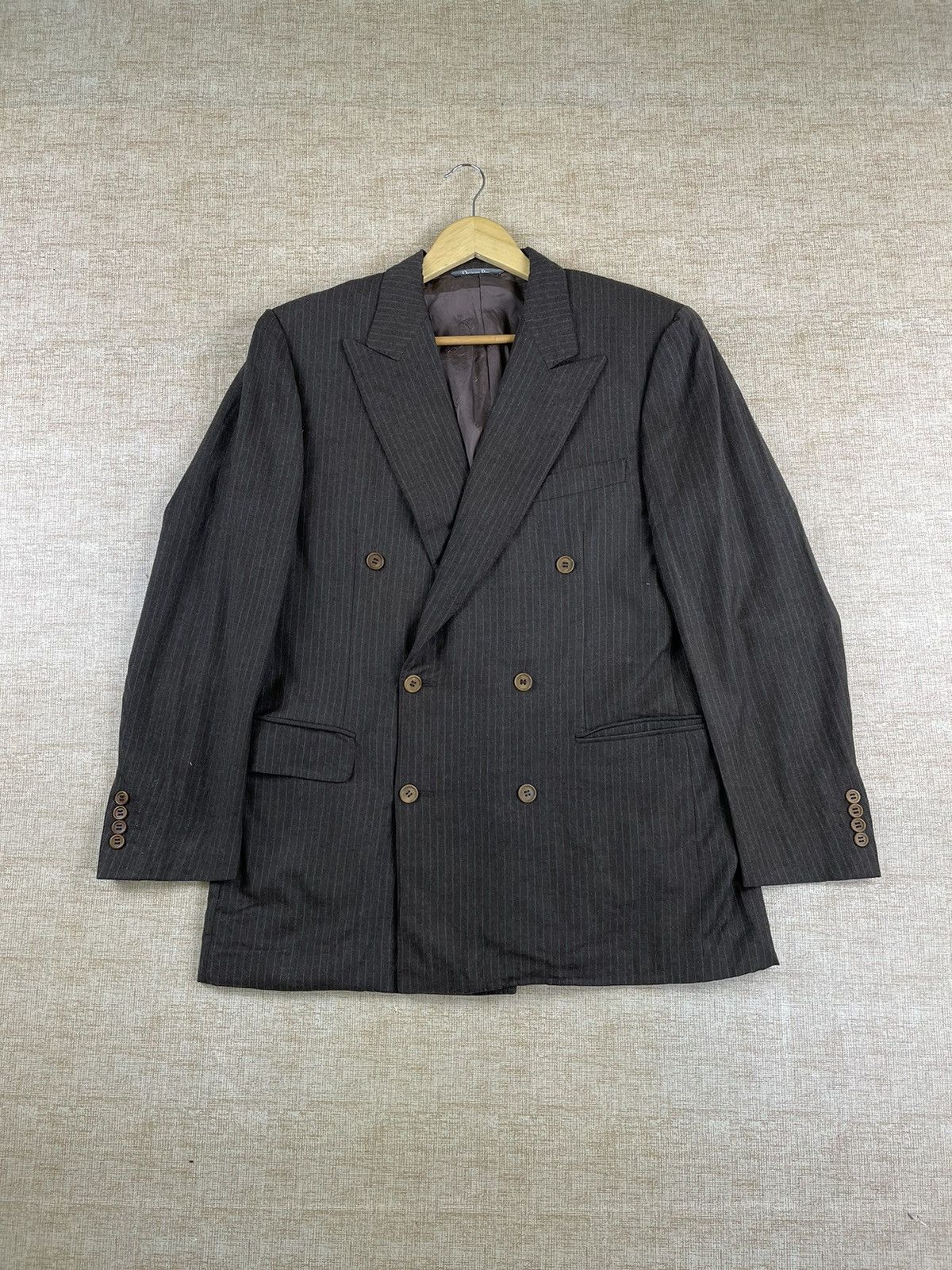 Christian Dior Monsieur Vintage Christian Dior Double Collar Harringbone Wool Blazer Size US M / EU 48-50 / 2 - 1 Thumbnail