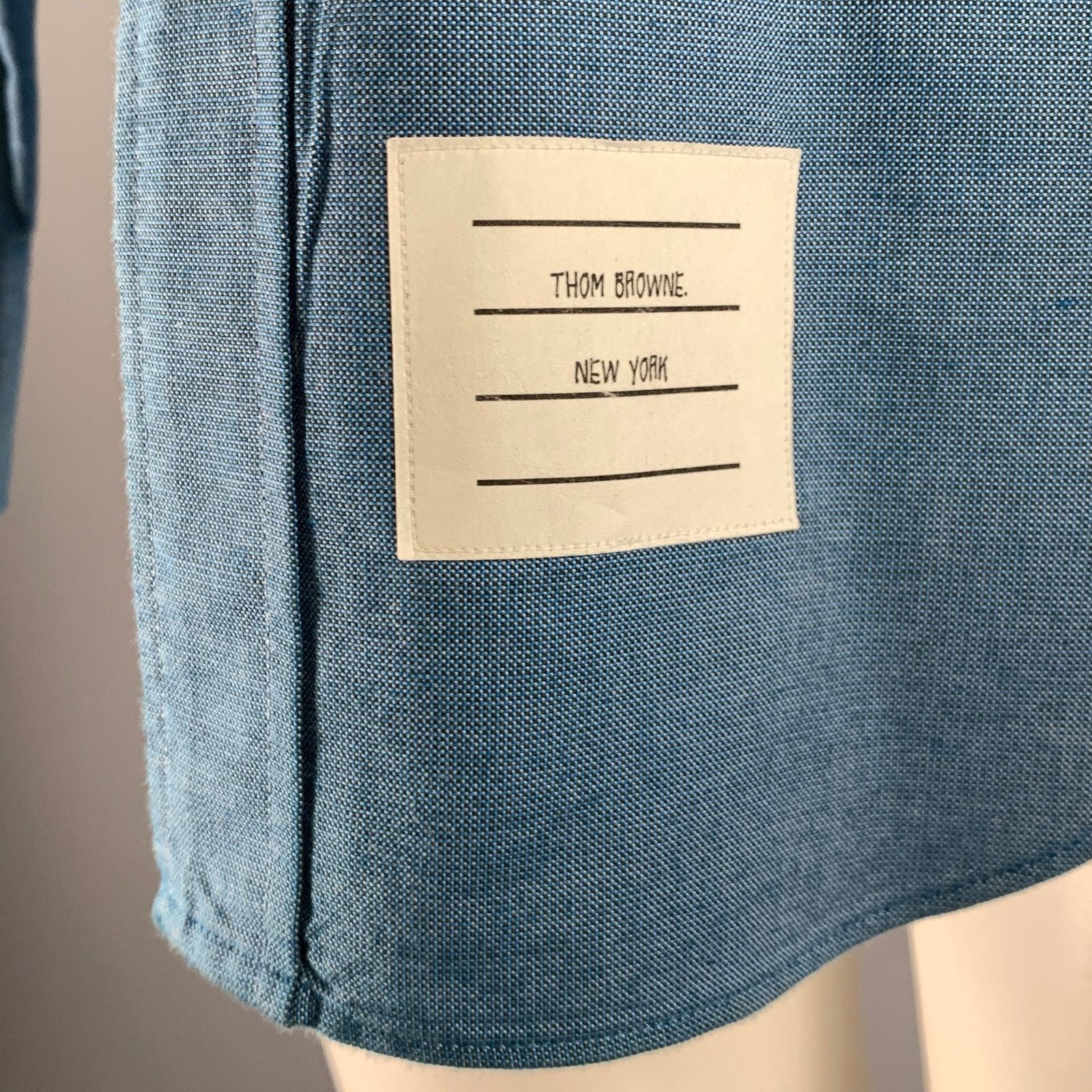 Thom Browne THOM BROWNE Size S Blue Cotton Button Down Long Sleeve Shirt Size US S / EU 44-46 / 1 - 5 Thumbnail