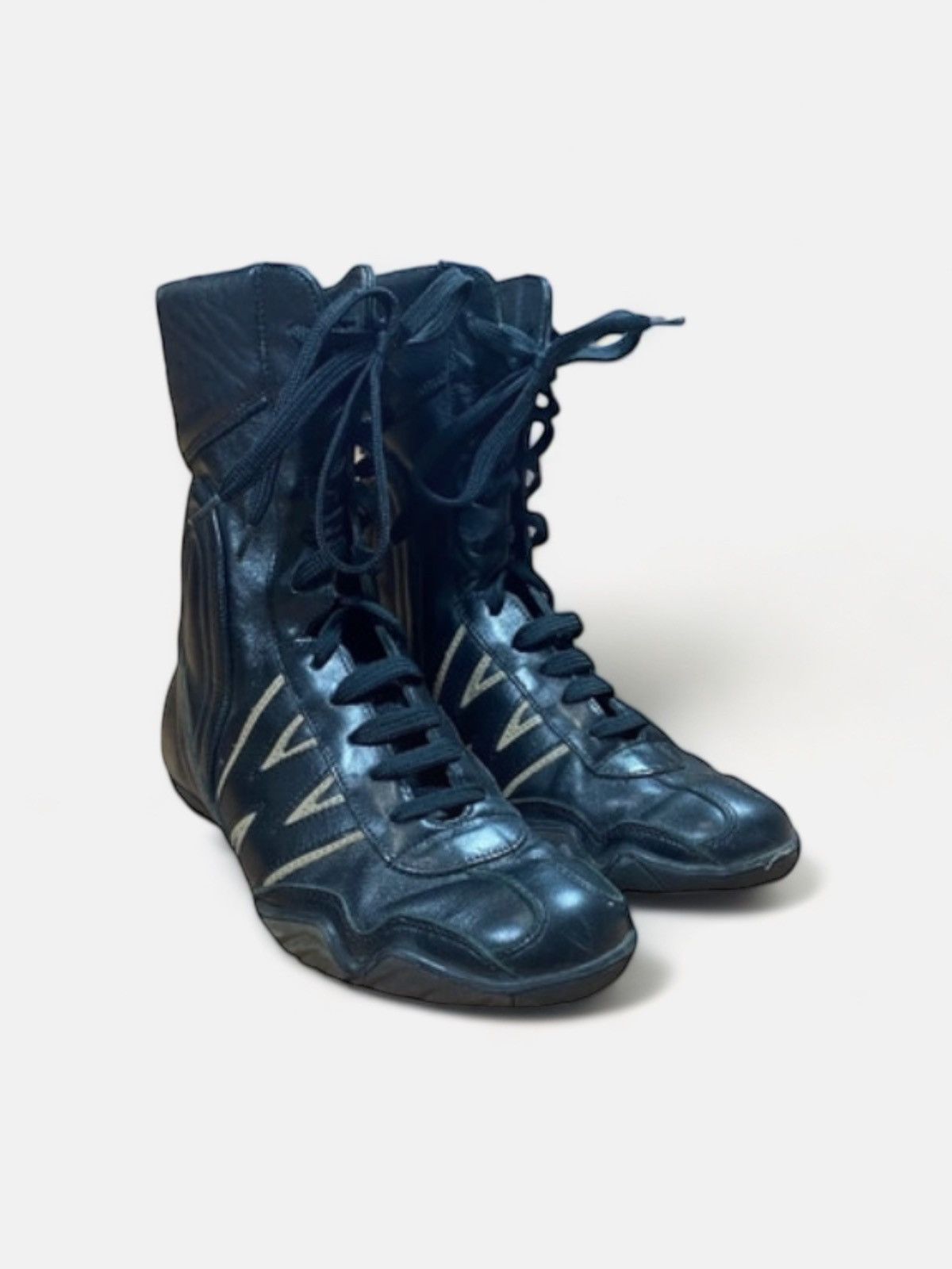 image of W Lt Walter Van Beirendonck Walter Van Beirendonck - 90’S Logo Moto Leather Boots in Black, Women's