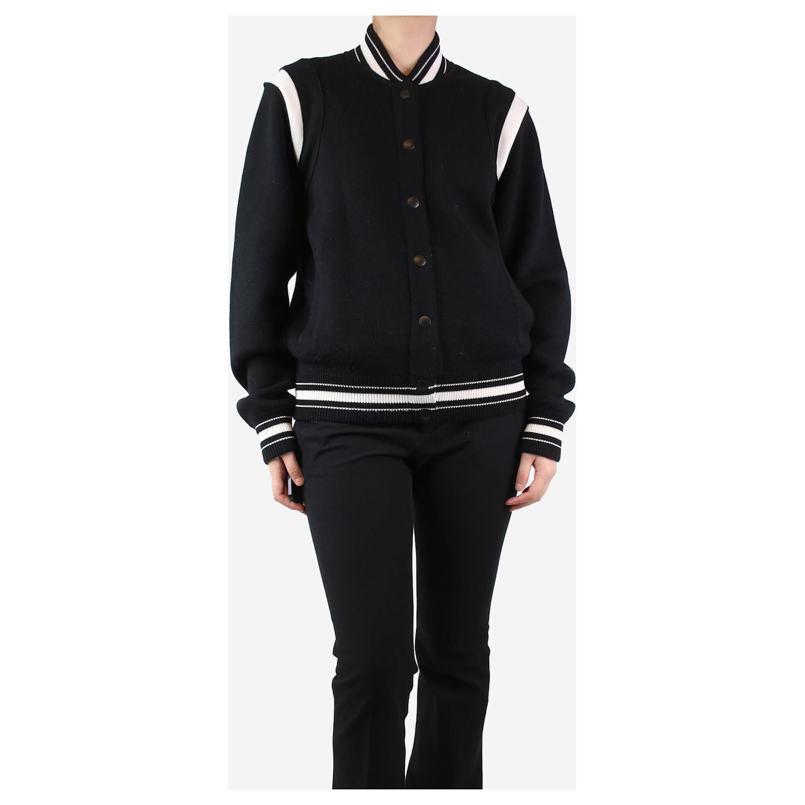 Givenchy o1srvl11e0125 Embroidered Wool Bomber Jacket in Black Size M / US 6-8 / IT 42-44 - 3 Thumbnail
