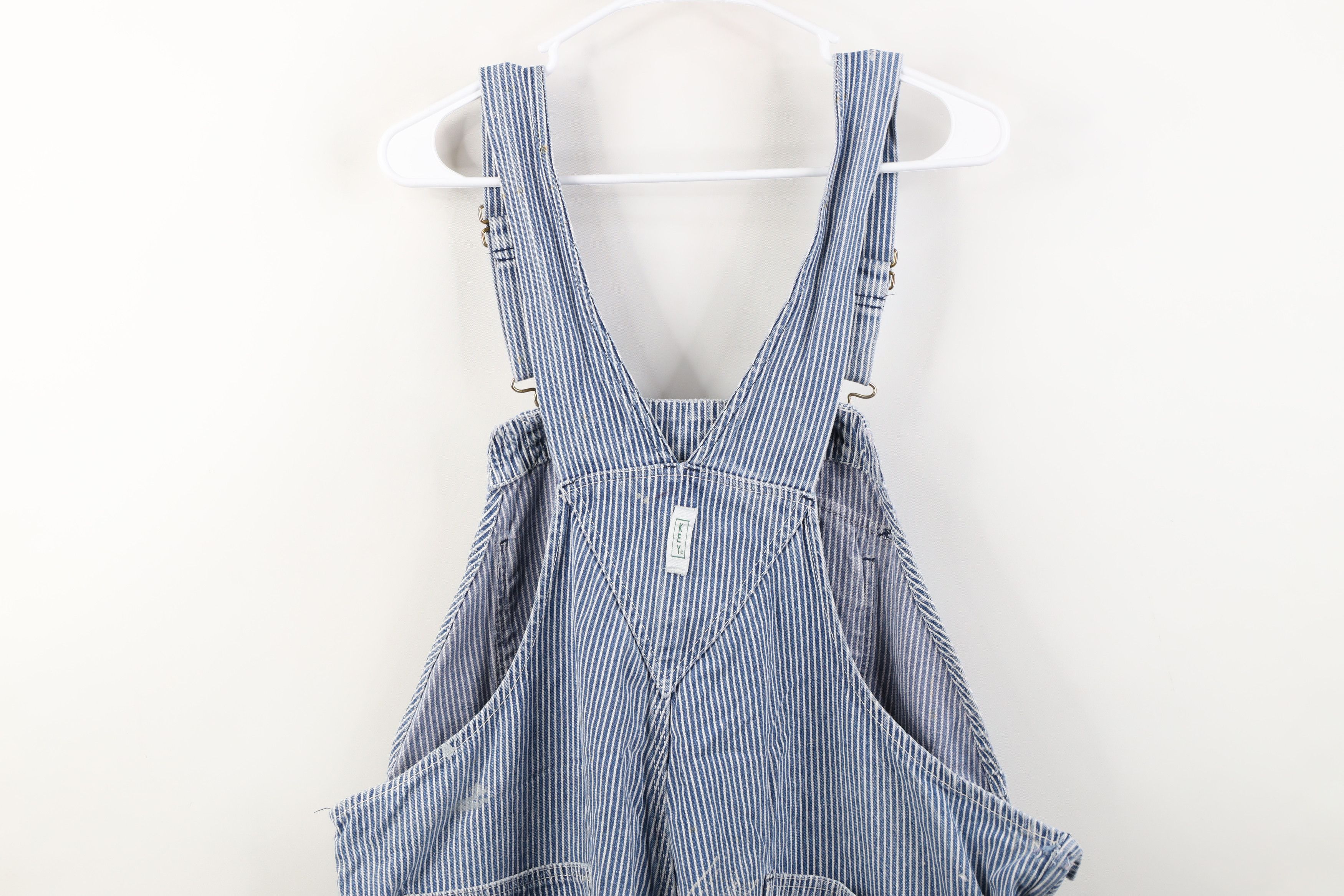 Vintage Vintage 90s Streetwear Thrashed Hickory Striped Overalls Size US 42 / EU 58 - 17 Thumbnail