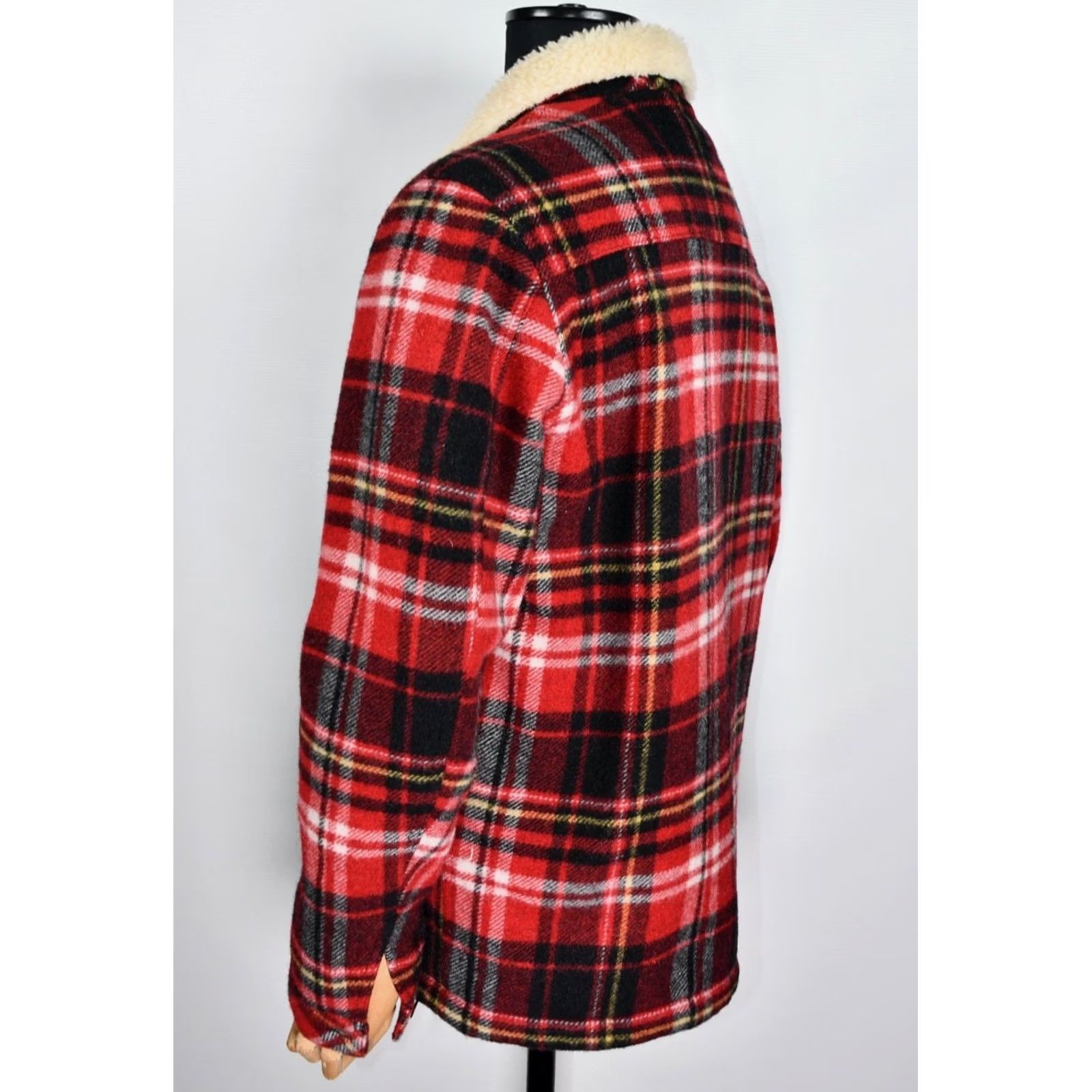 Nudie Jeans Nudie Jeans Lenny Plaid Jacket Wool Sherpa Lined Men's Size L Red Jacket Size US 33 - 2 Thumbnail
