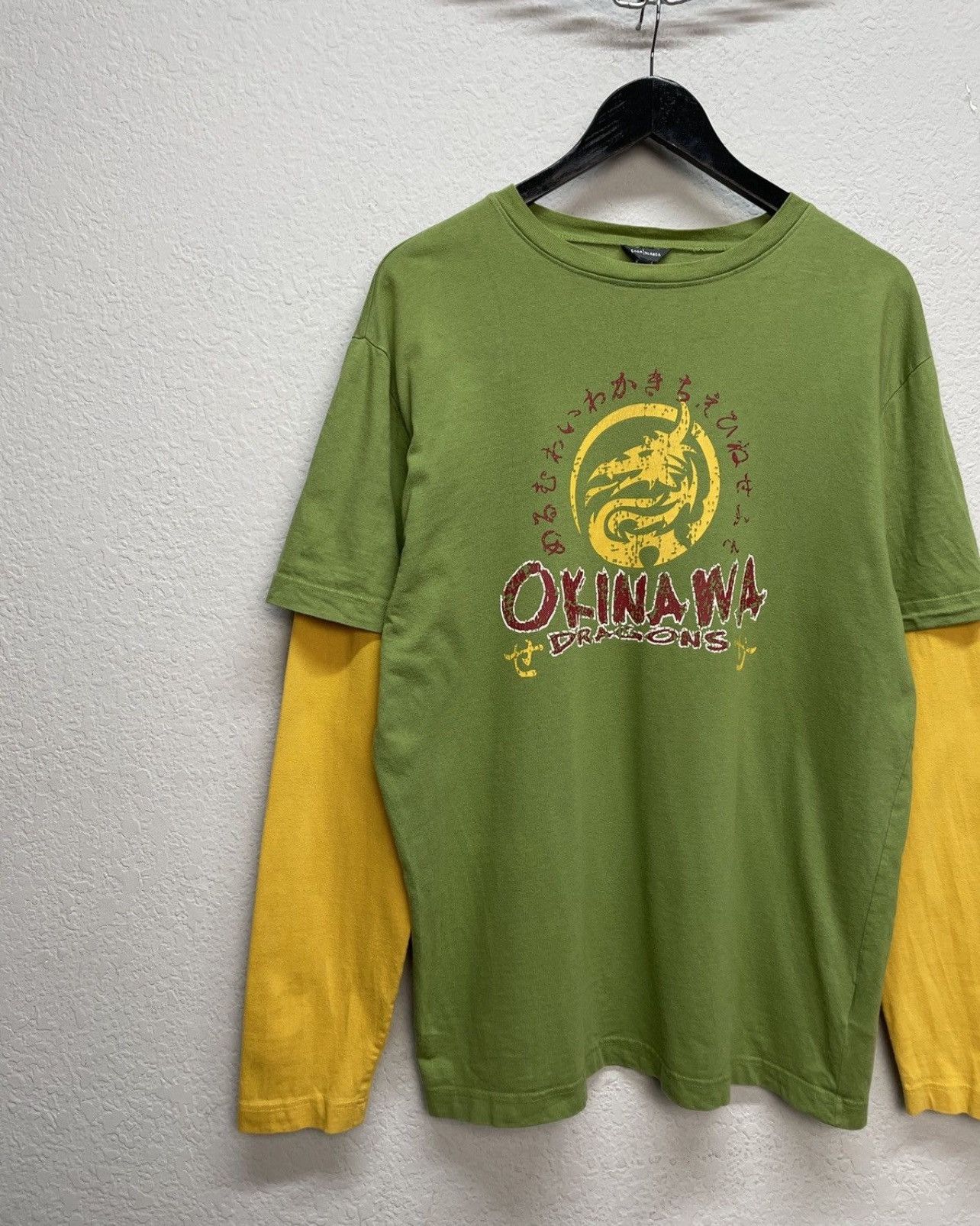 Japanese Brand Vintage 00s Okinawa Dragon Graphic Layered Longsleeve Tee Size US L / EU 52-54 / 3 - 3 Thumbnail