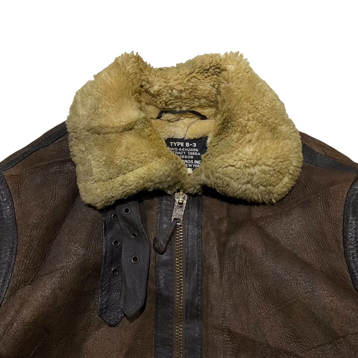 Vintage 90s schott bross inc b-3 usaf flight leather jacket