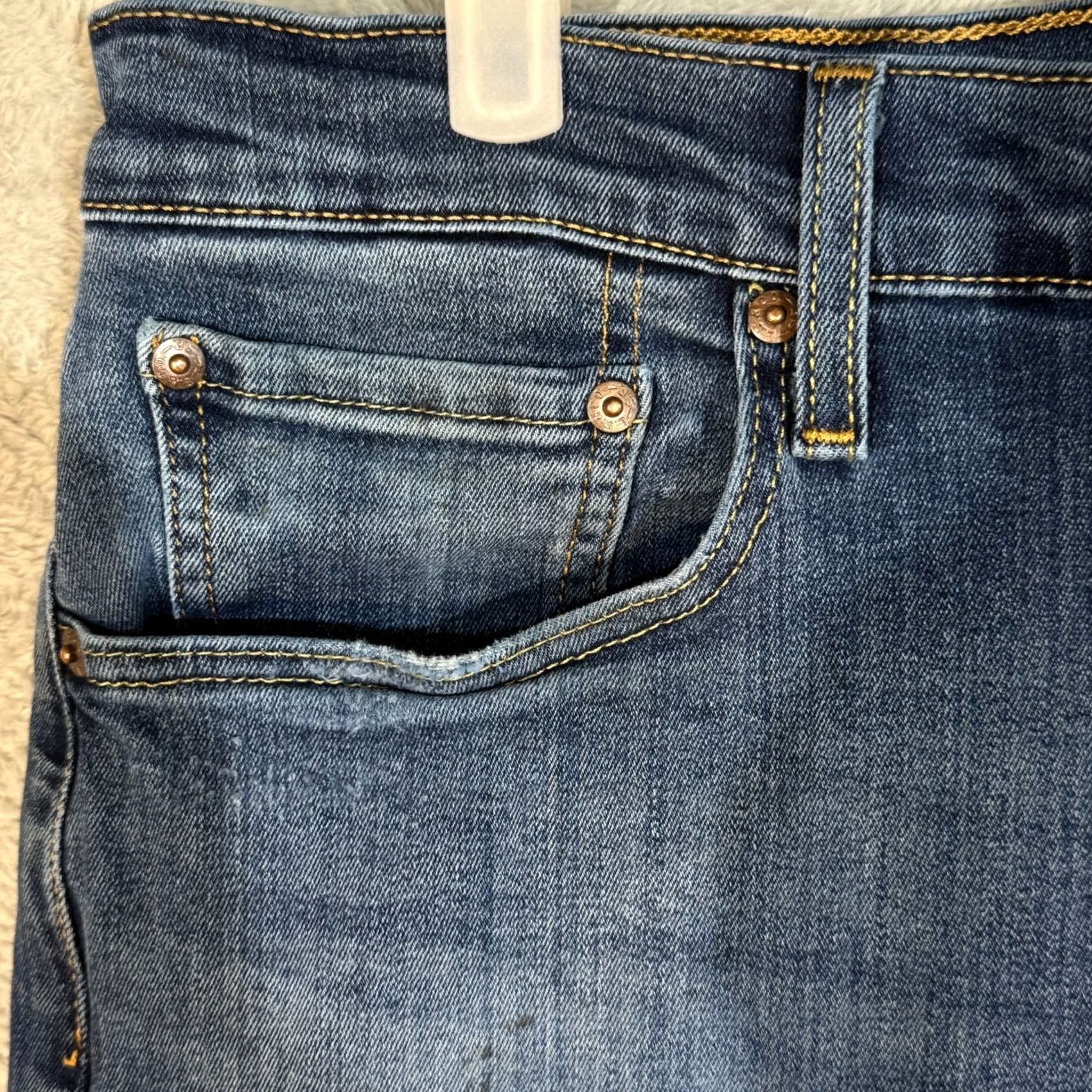 Levi's Levi’s 502 Jeans Men’s Regular Straight Mid-Rise 32x32 Blue Denim Stretch Cotton Blend Size US 32 / EU 48 - 3 Thumbnail