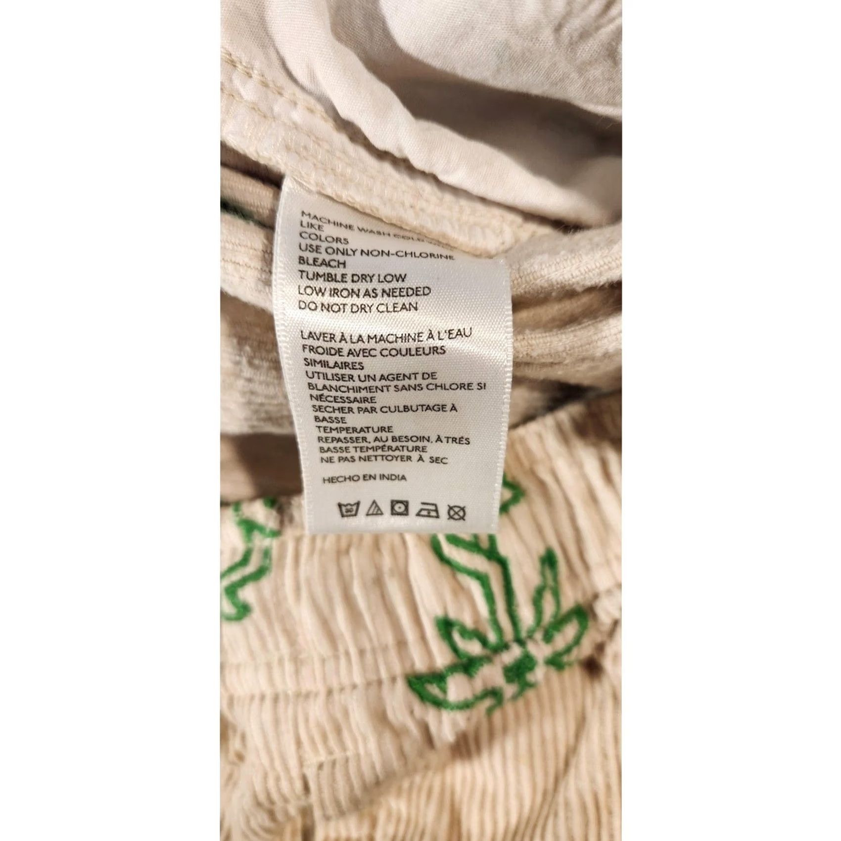 Urban Outfitters Urban Outfitters Sweatpants Beige Corduroy Embroidered Floral Drawstring Retro Pants Men L Casual Cotton Polyester Inseam 26in Waist 20in Size US 33 - 4 Thumbnail