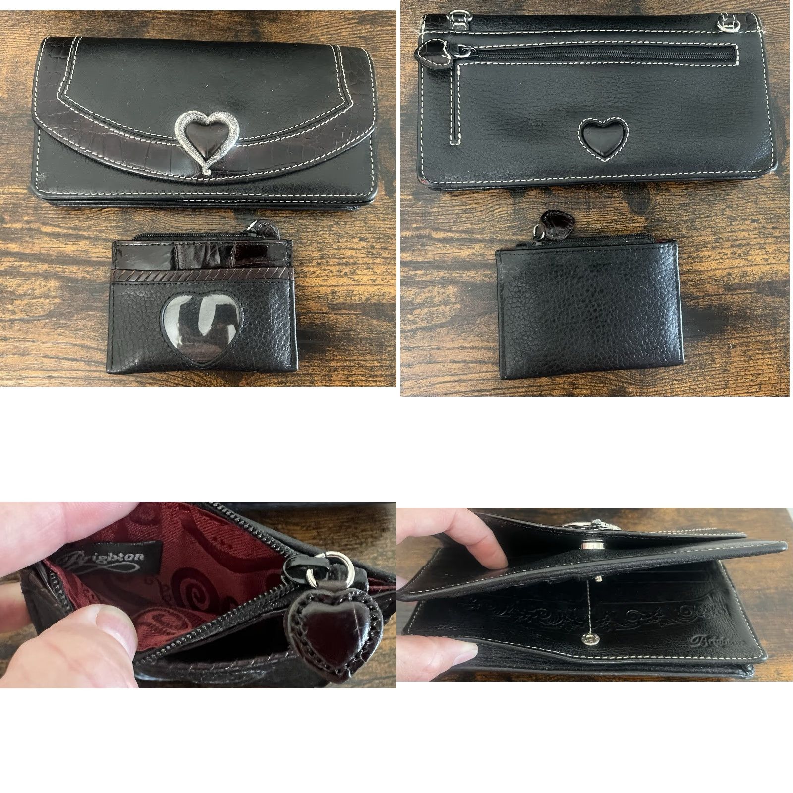 Brighton VINTAGE Brighton Black Leather Purse Tote Braided Straps Wallet Coin Pouch Women Size ONE SIZE - 8 Thumbnail