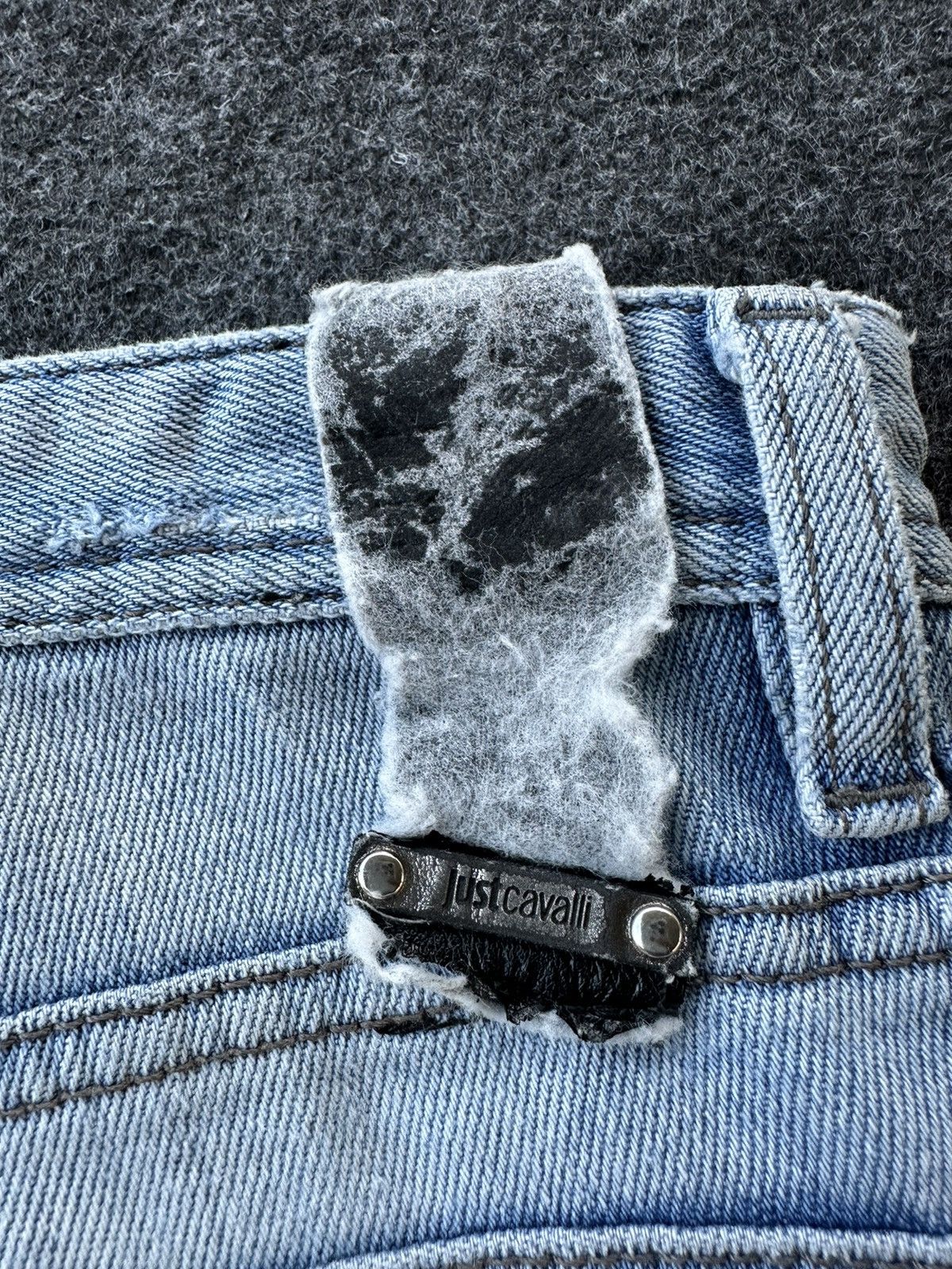 Just Cavalli Thrashed Paint Splatter Distressed Skinny D288