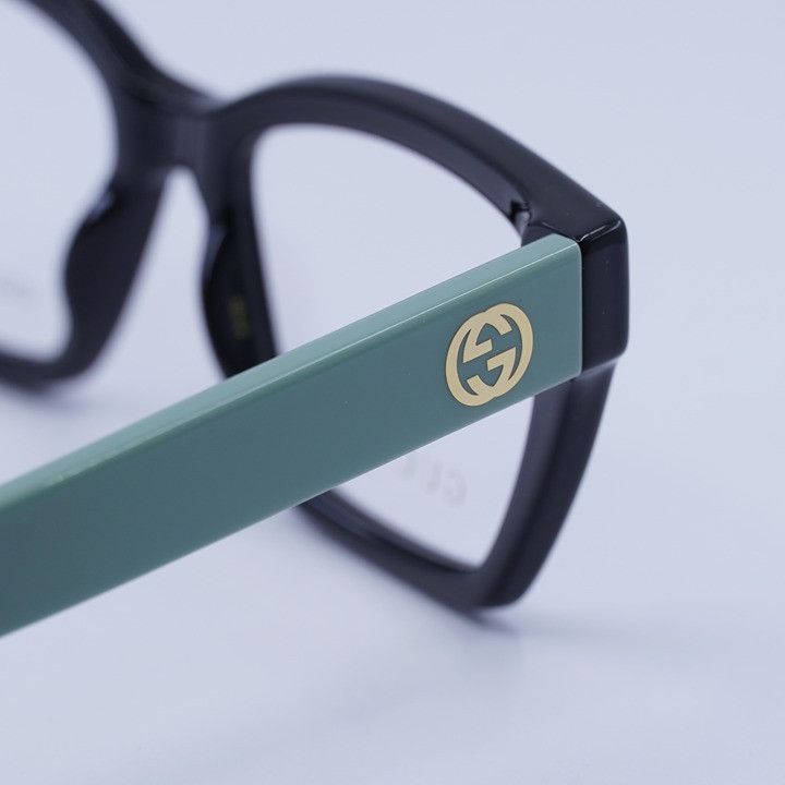 Gucci Gucci GG1715O 004 Eyeglasses Shiny Black/Teal 53mm Cat Eye Size ONE SIZE - 7 Thumbnail