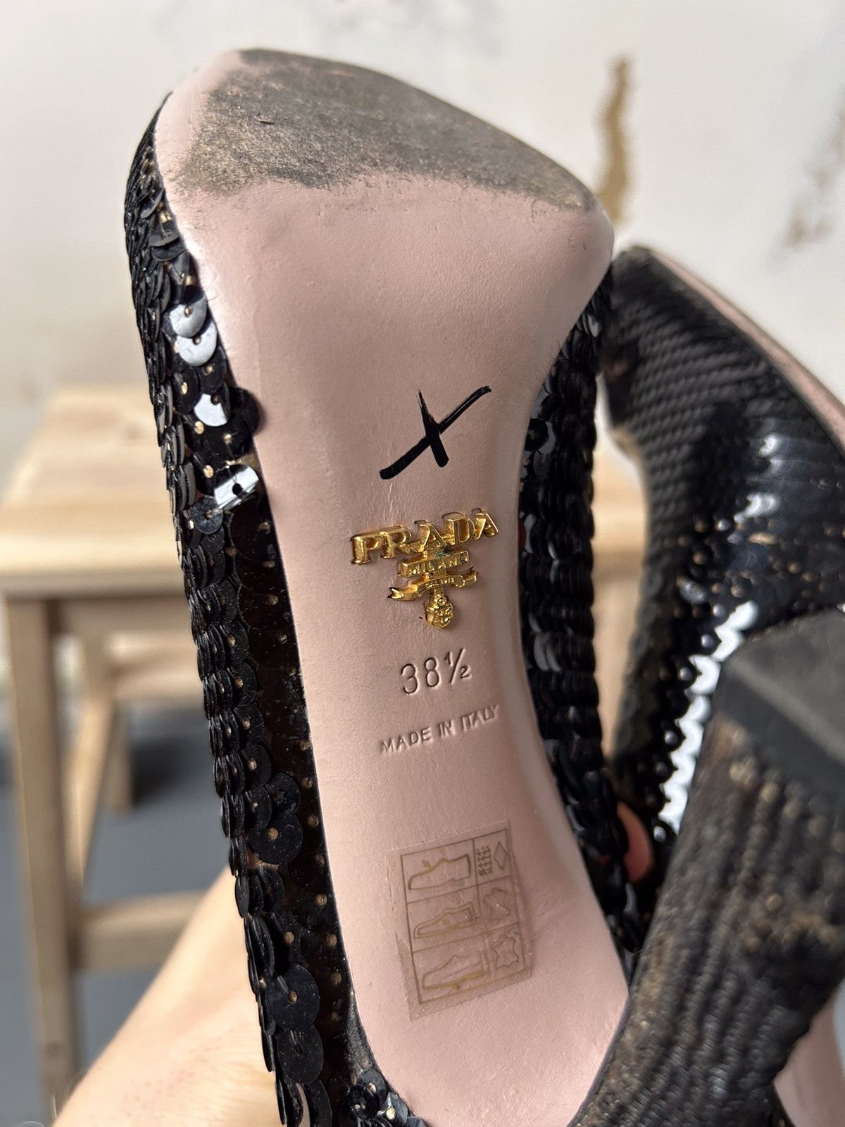 Leather × Prada × Vintage Prada Heels Vintage Shoes sandals Size US 8.5 / IT 38.5 - 7 Thumbnail