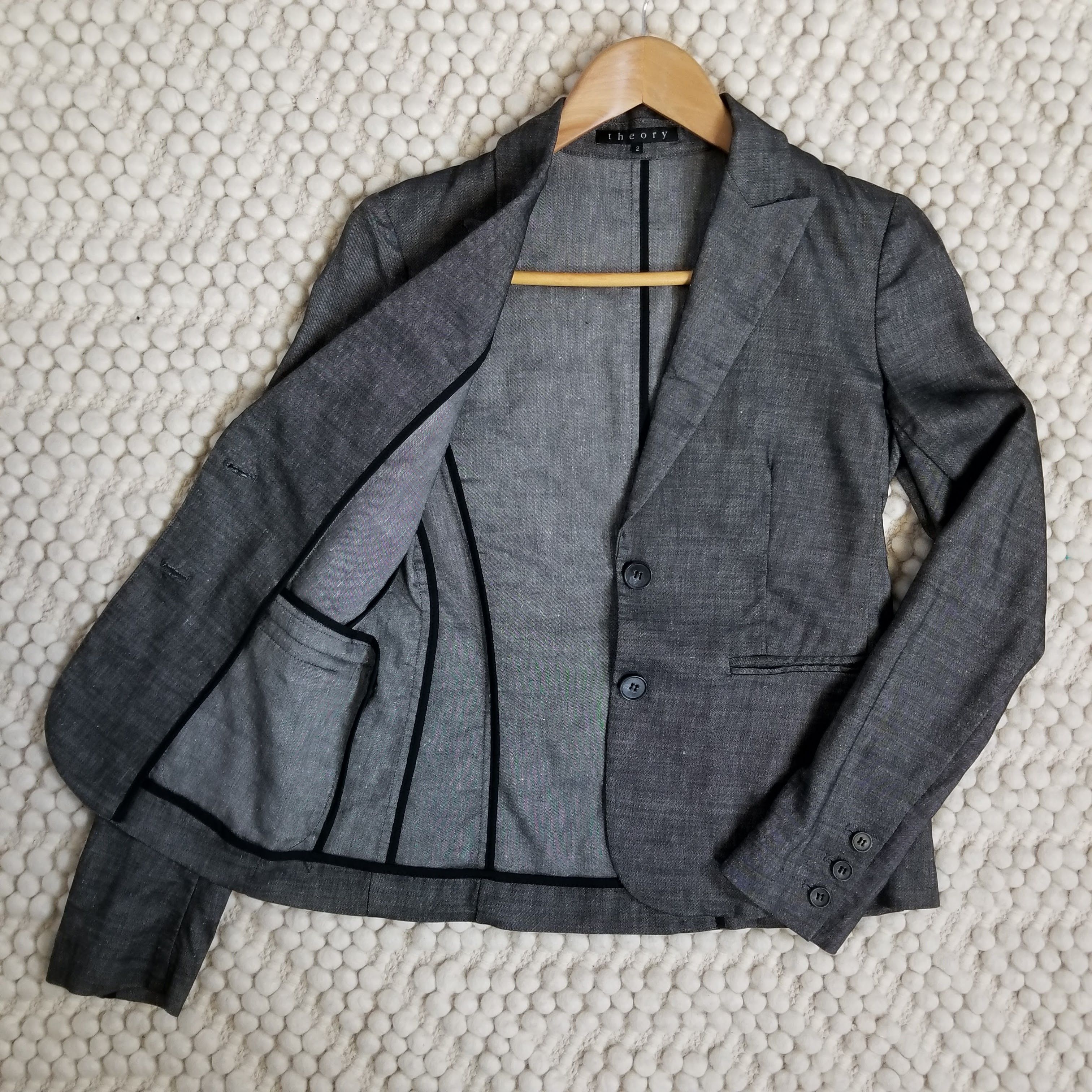 Theory Wool & Linen Blend Blazer Size XS / US 0-2 / IT 36-38 - 7 Thumbnail