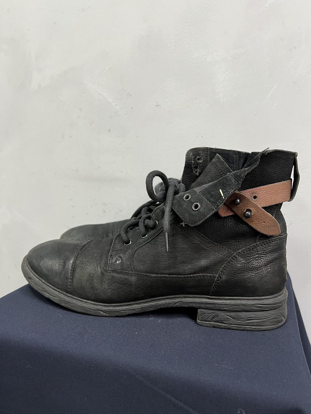 Hedi Slimane Hedi Slimane style leather ankle combat boots y2k Size US 8 / EU 41 - 5 Thumbnail
