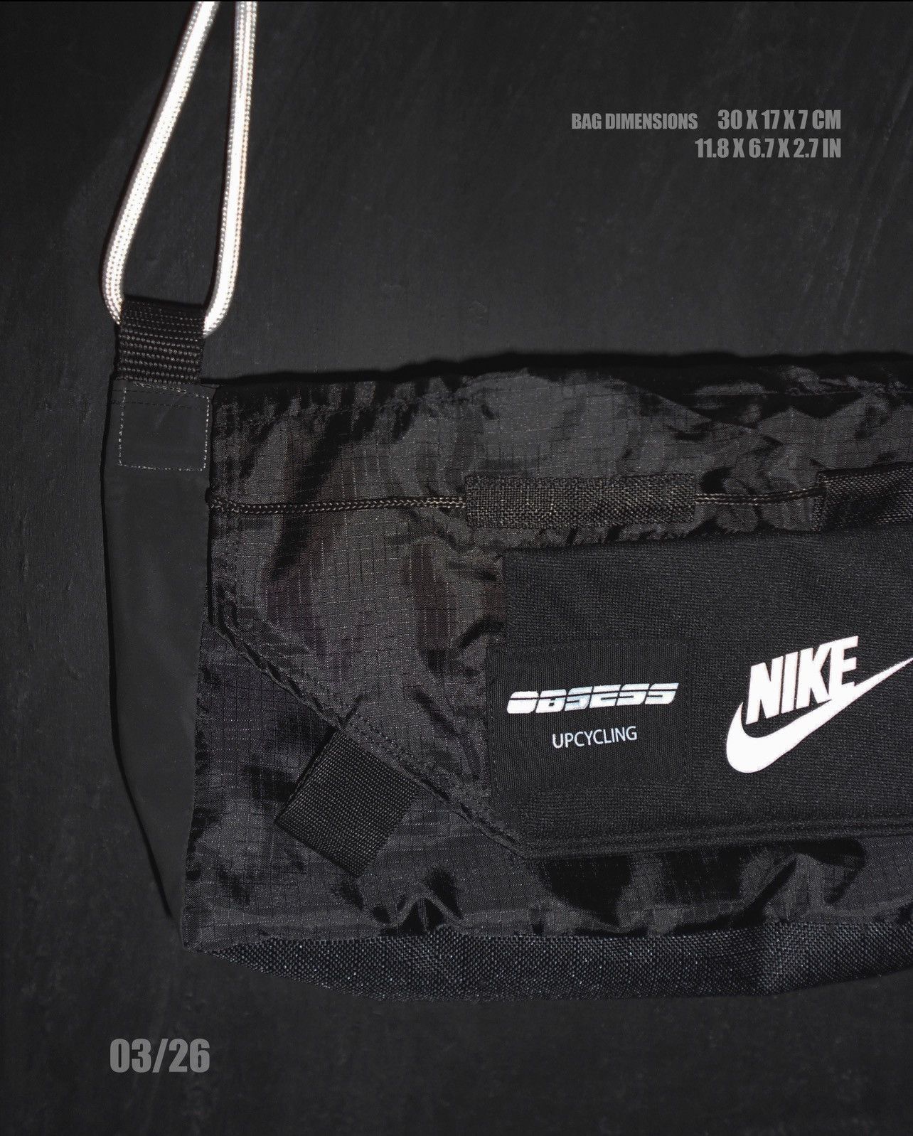 Nike UPCYCLED NIKE TEAM MESSENGER BAG By OBSESS UPCYCLING ATELIER Size ONE SIZE - 6 Thumbnail