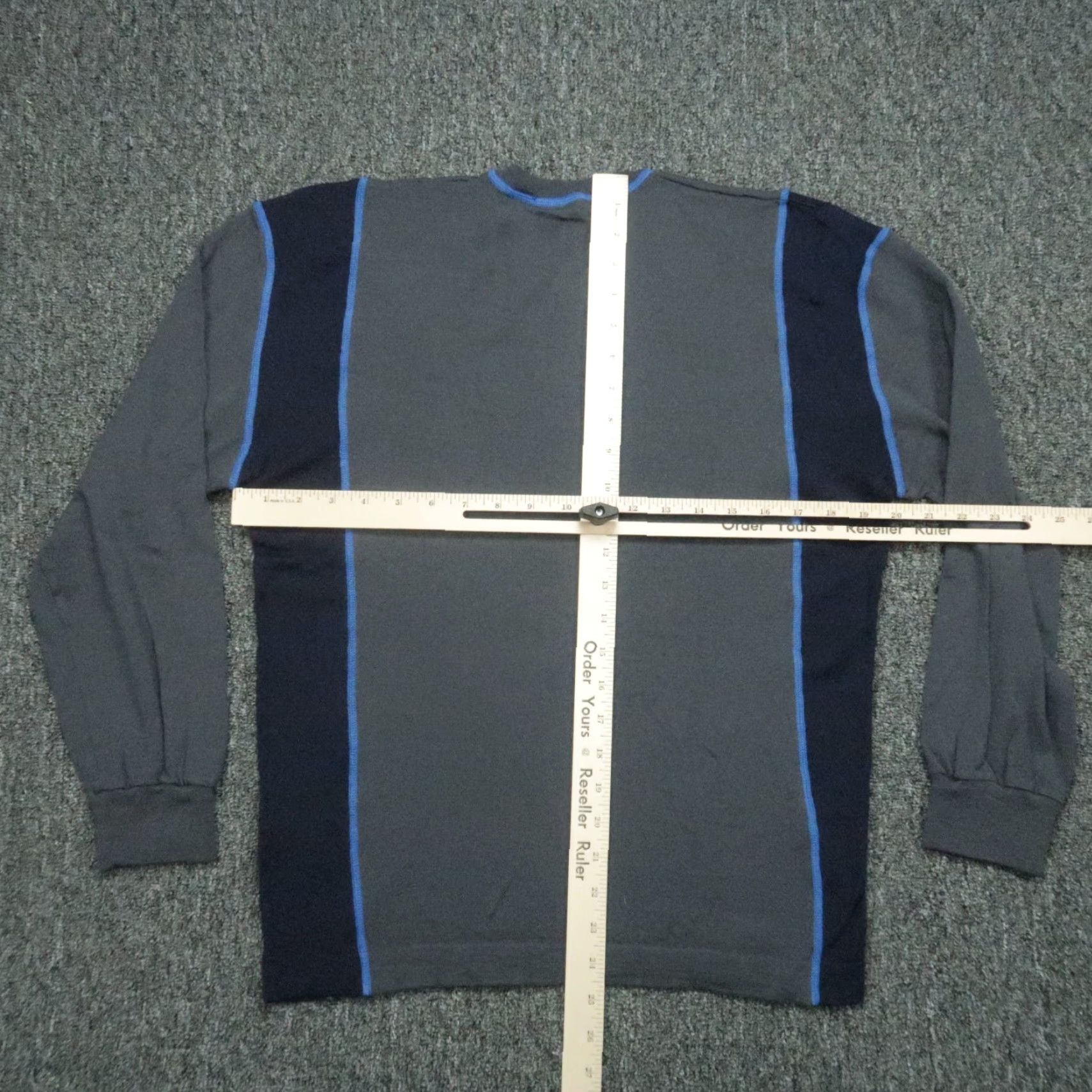 Ermenegildo Zegna Zegna Sport Sweater Mens M Gray Blue V Neck Pullover Jumper Size US M / EU 48-50 / 2 - 5 Thumbnail