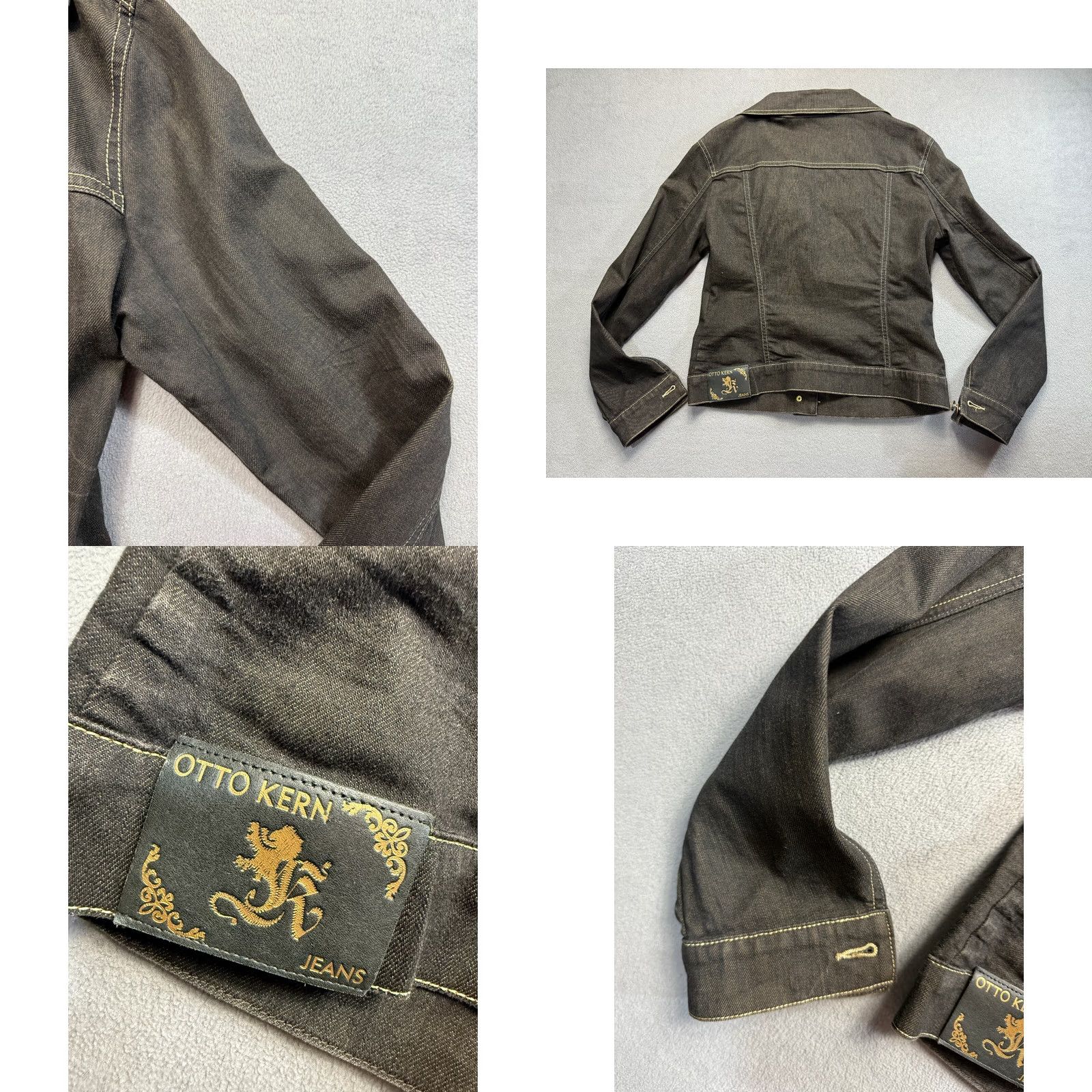 Denime Otto Kern Kashira Black/Brown Button Denim Jacket Women M Jacket Brown Denim Mens? Women? (Keep: Women M) Size M / US 6-8 / IT 42-44 - 10 Thumbnail