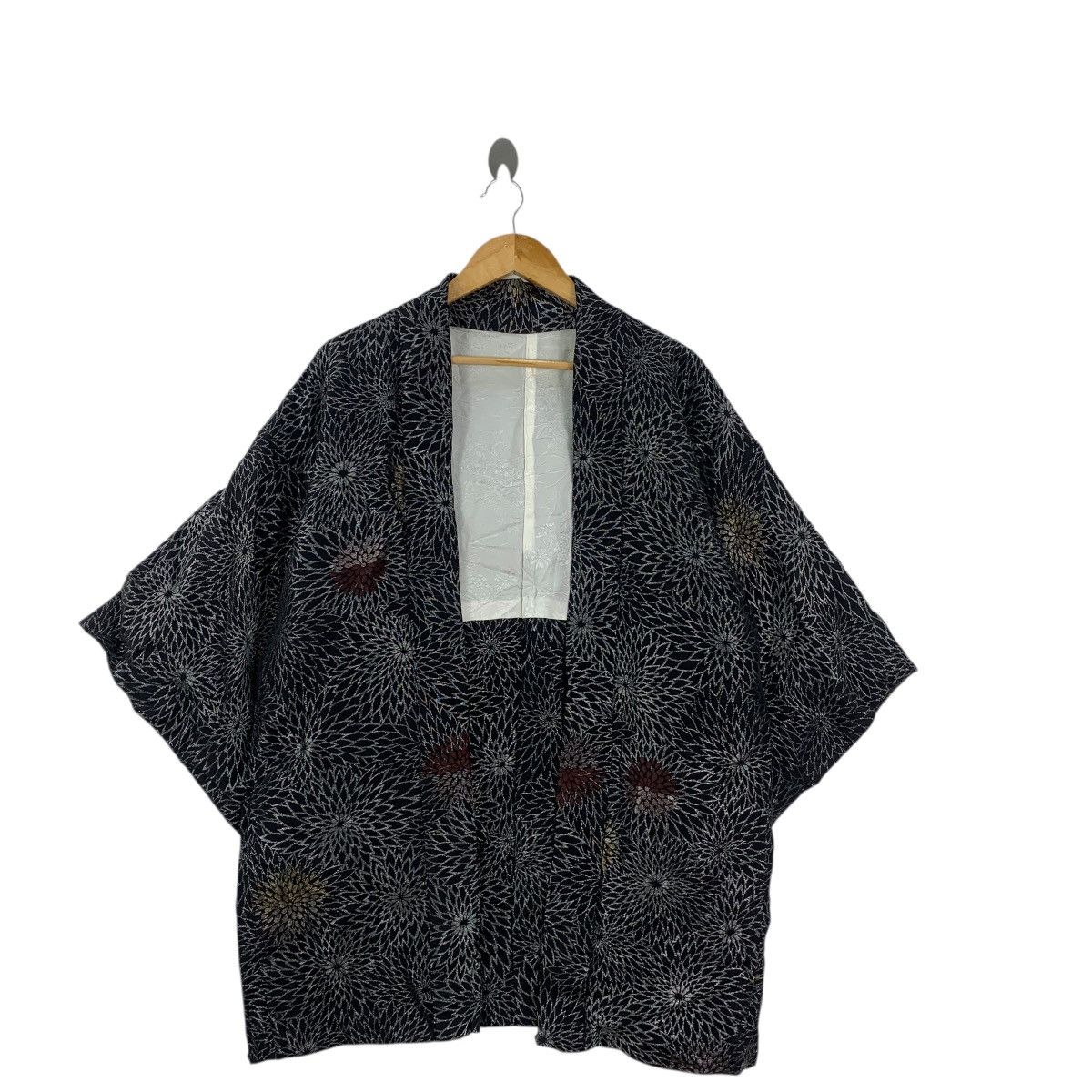 Vintage Vintage 70s KIMONO JAPAN HAORI Geometric Traditional Geisha Size XXL / US 16-18 / IT 52-54 - 3 Thumbnail