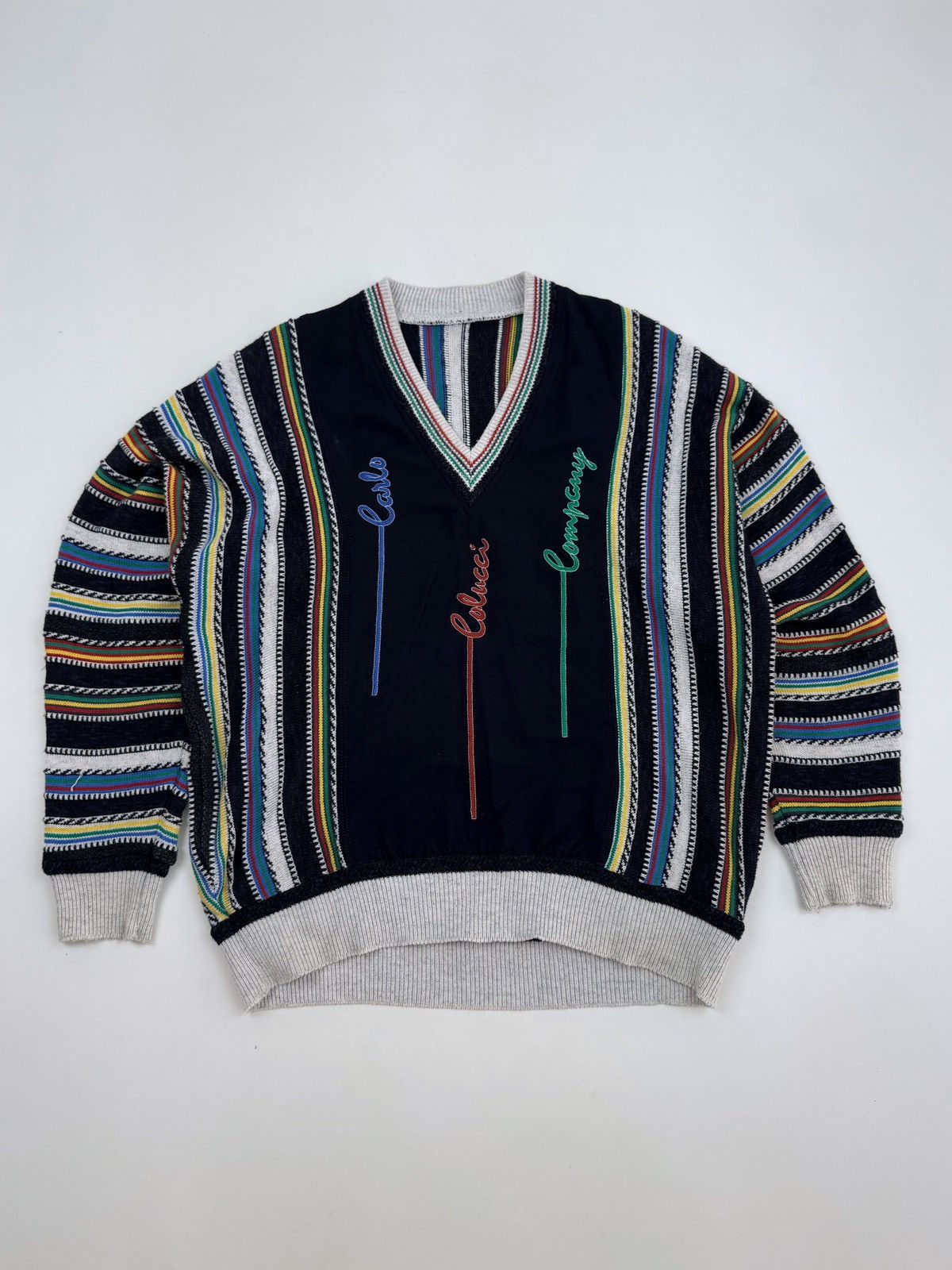 Carlo Colucci × Vintage 1990’s Vintage Carlo Colucci V-Neck Sweater Size US M / EU 48-50 / 2 - 1 Thumbnail