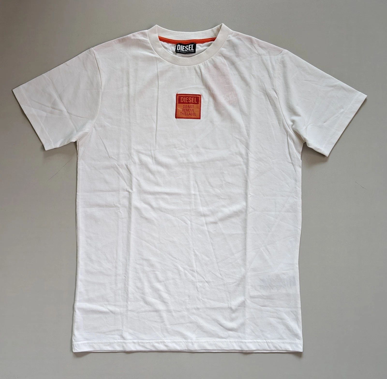 Diesel DIESEL White T-Shirt With Logo Patch T 4148 Size US S / EU 44-46 / 1 - 2 Thumbnail