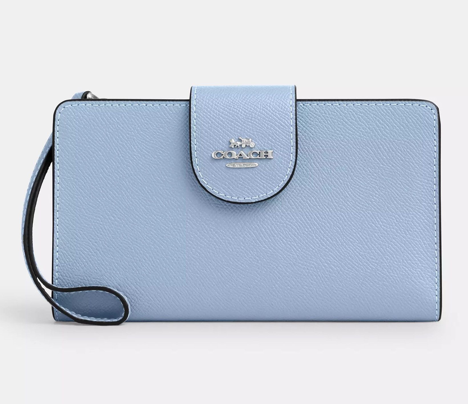 Coach Phone Wallet CS441 crossgrain leather/Sv/Bluebell Size ONE SIZE - 4 Thumbnail