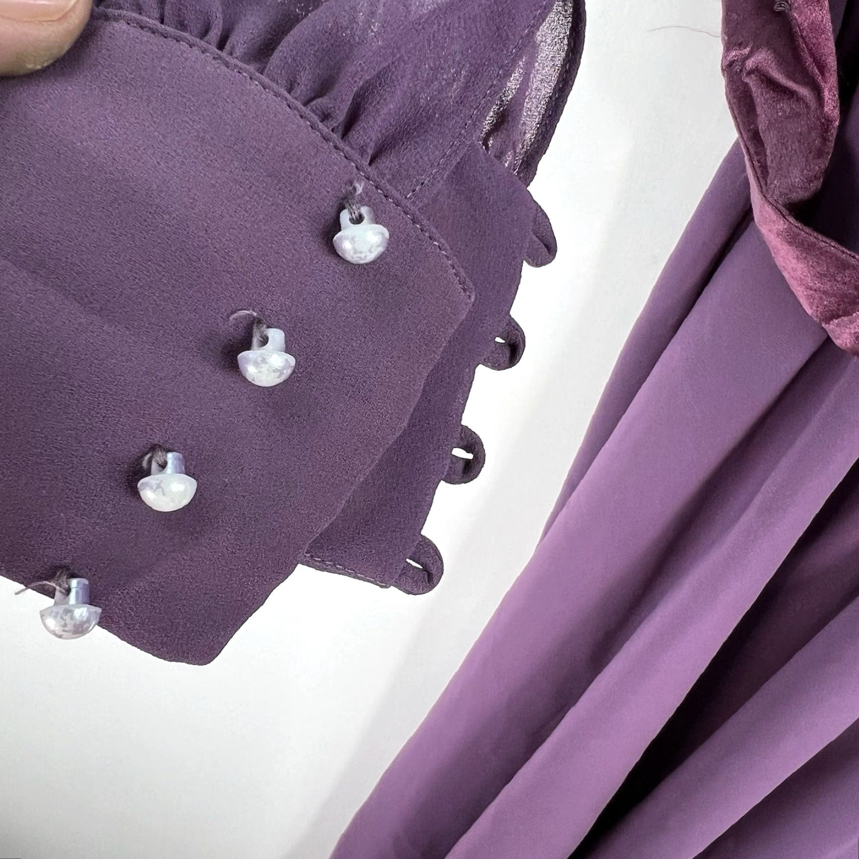 Vintage Ursula of Switzerland Dress Belted Plum Size 7/8 Size M / US 6-8 / IT 42-44 - 6 Thumbnail