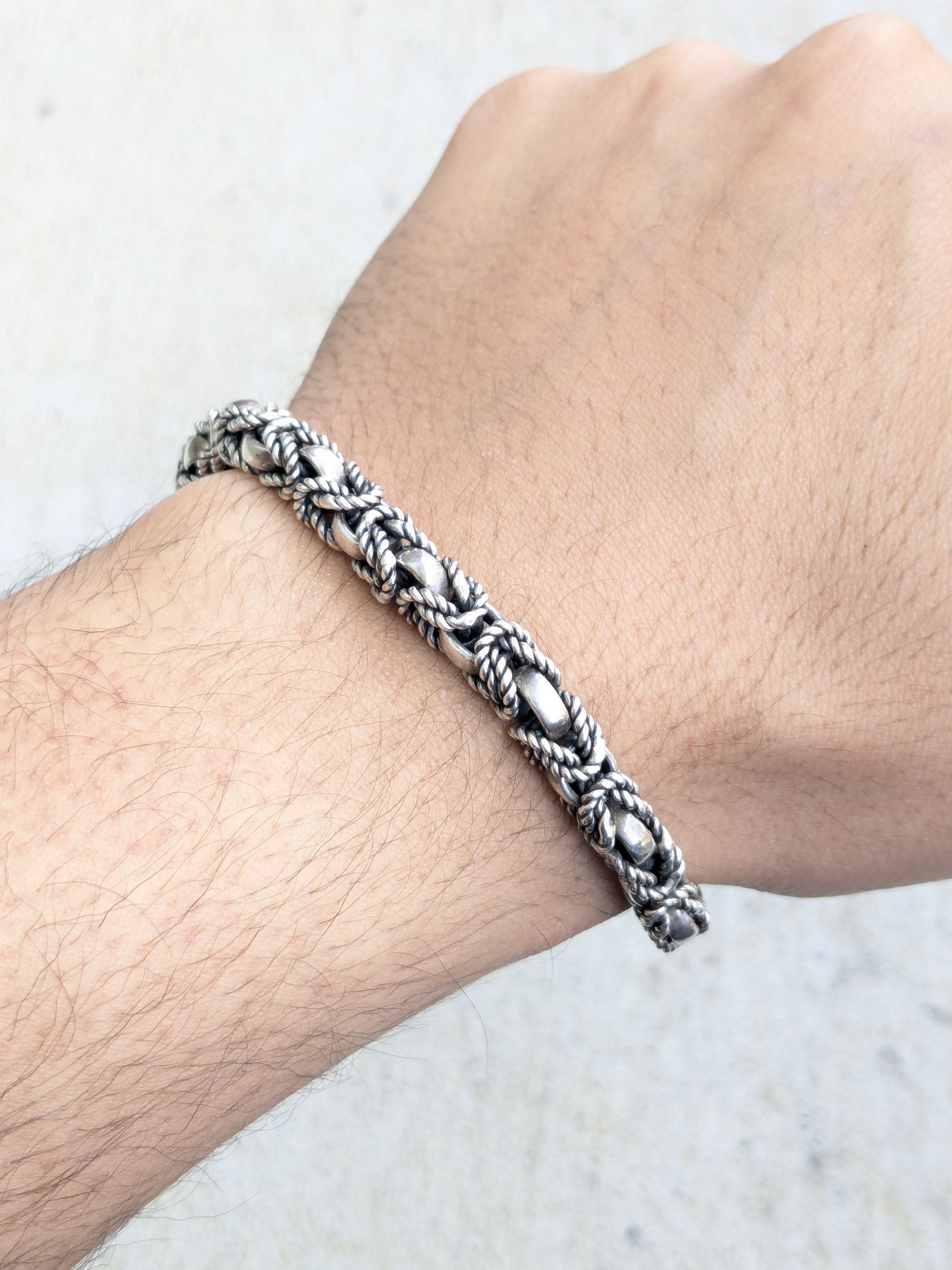 Jewelry Vintage Sterling Silver Bracelet Byzantine 8.25" Biker Punk Size ONE SIZE - 13 Thumbnail