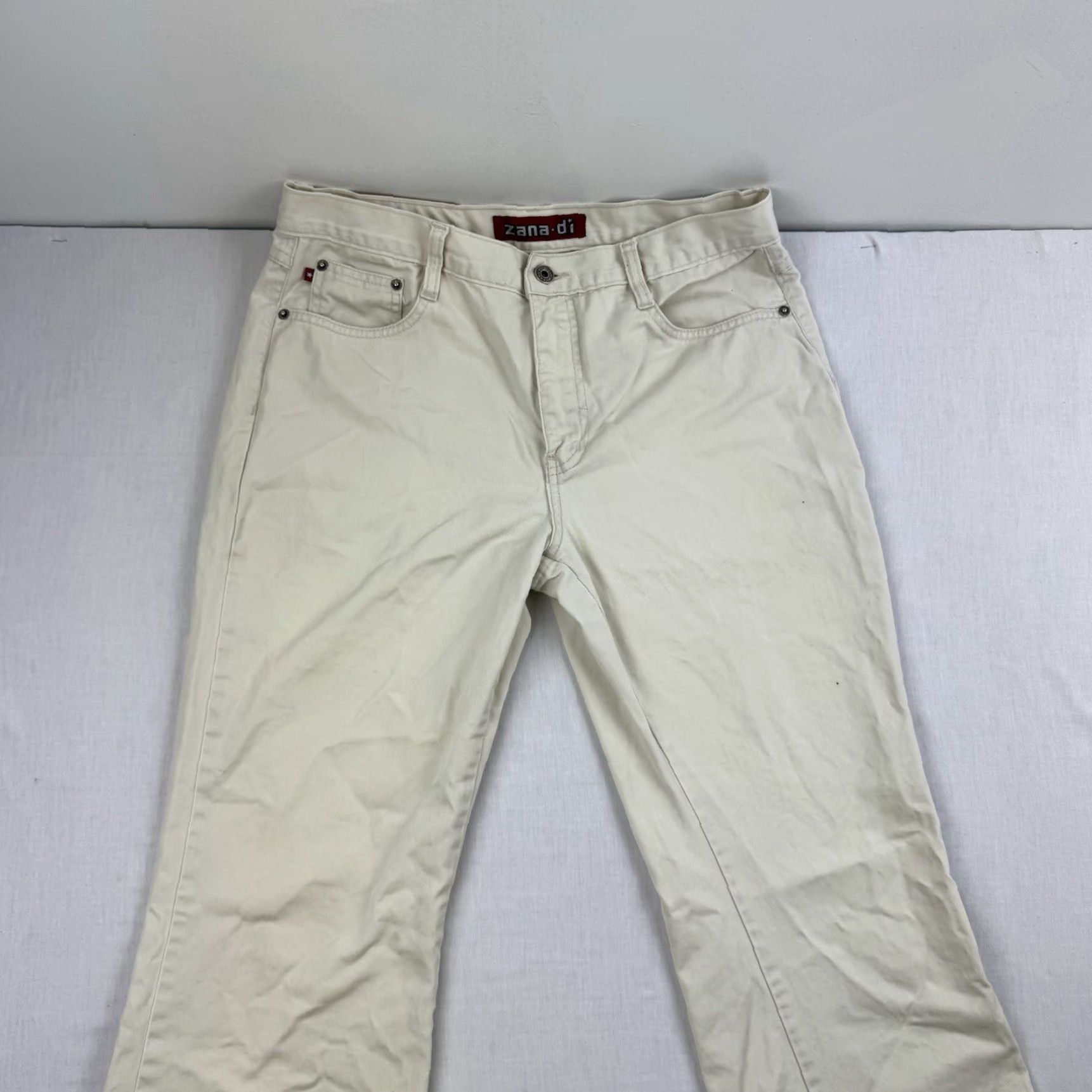 Vintage VINTAGE Zana Di Jeans Womens 9 Cream Flare Y2K Punk Grunge Cute Mall Core 2000s Size 30" / US 8 / IT 44 - 2 Thumbnail