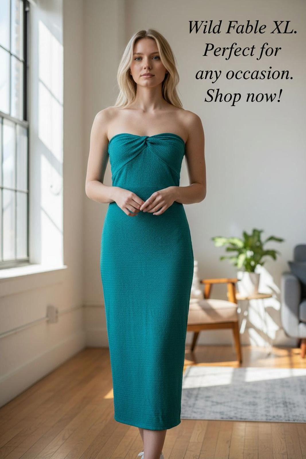 Other Wild Fable Teal Textured Strapless Maxi Dress XL Size XL / US 12-14 / IT 48-50 - 1 Thumbnail
