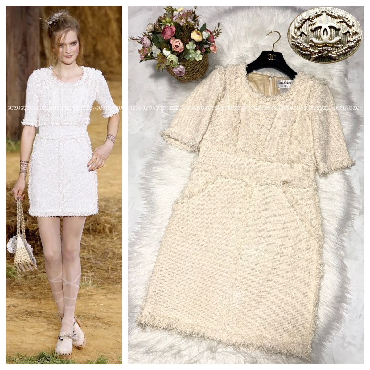 Chanel Genuine Chanel COCO Decoration Fringe Design Knit Dress 42 Size M / US 6-8 / IT 42-44 - 1 Thumbnail