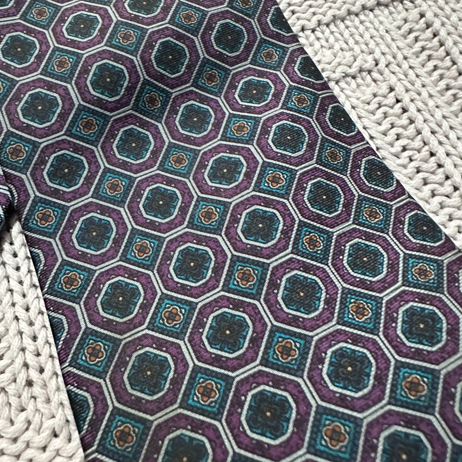 Mario Valentino Vintage Mario Valentino purple Italian silk tie Size ONE SIZE - 2 Thumbnail