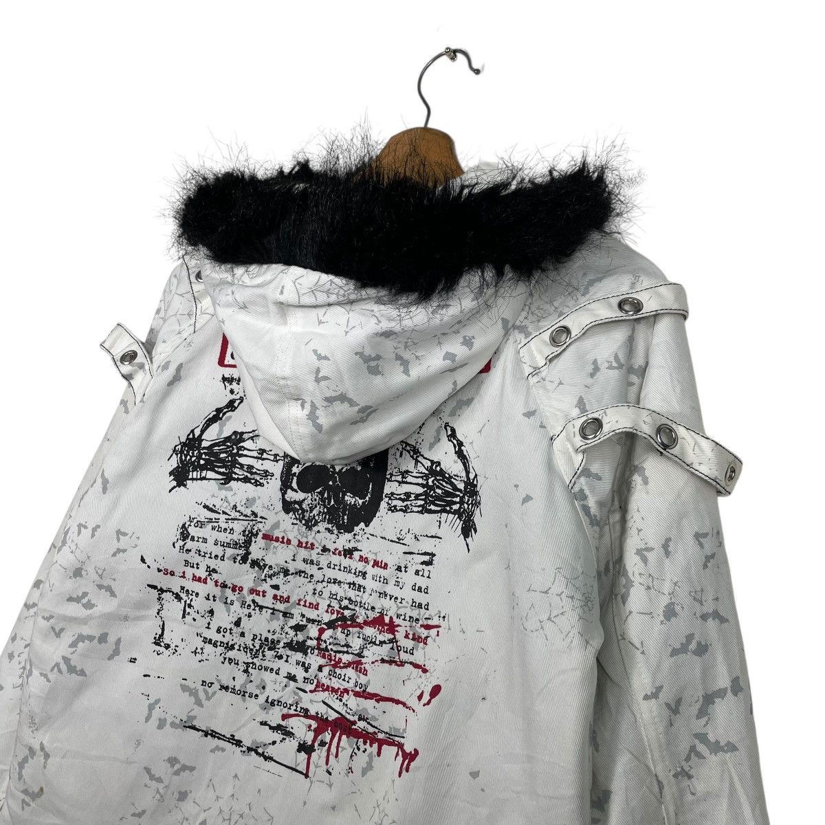H. Anarchyism For Plus Devils Skull Hooded Jacket