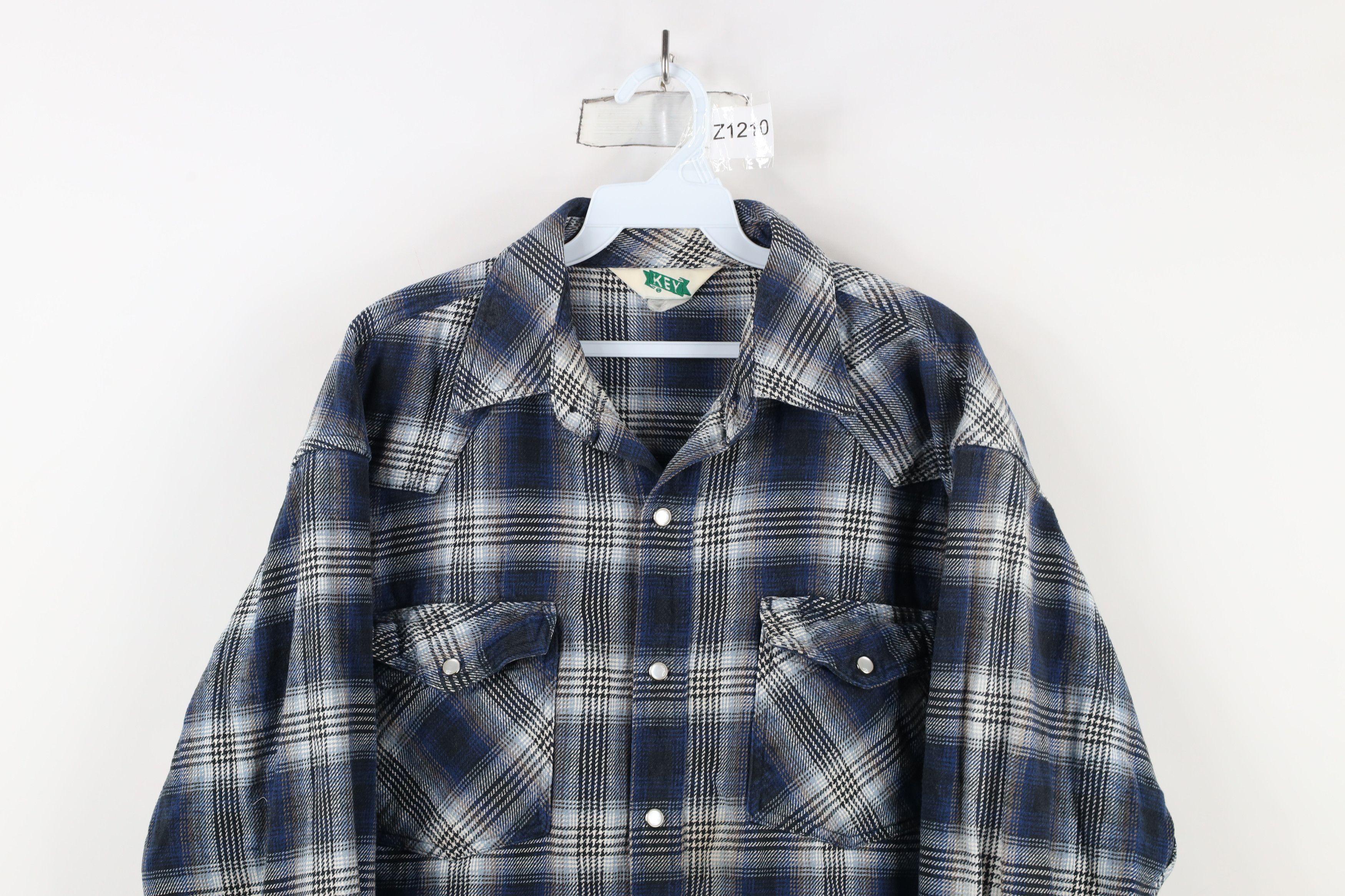 Vintage Vintage 90s Streetwear Snap Button Flannel Shirt Plaid Size US XL / EU 56 / 4 - 2 Thumbnail