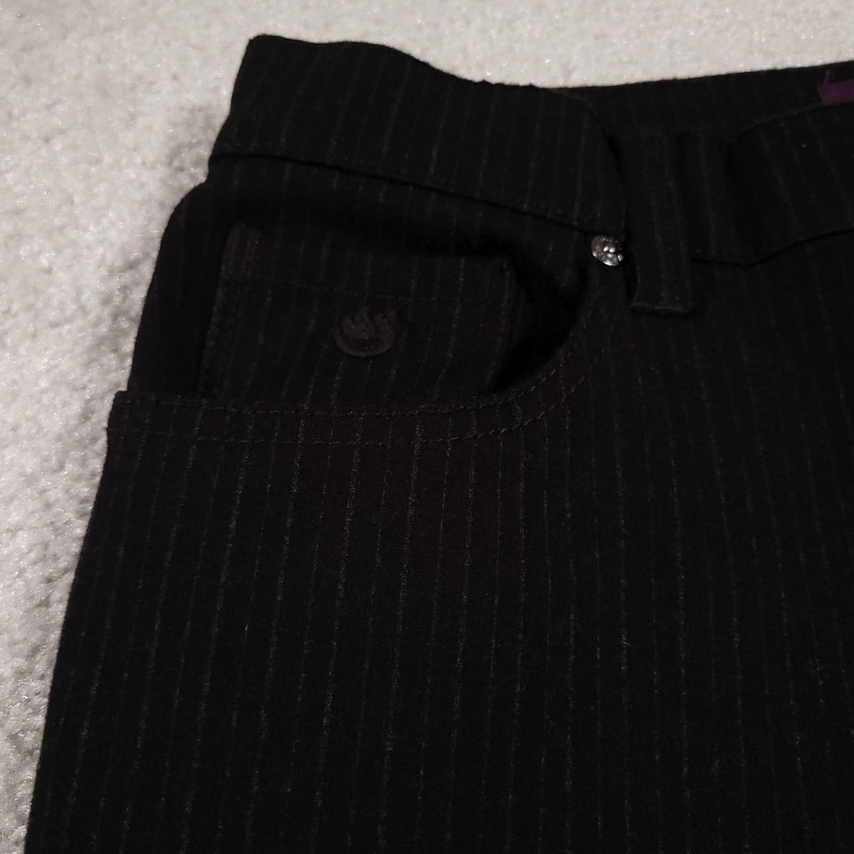 Gloria Vanderbilt Gloria Vanderbilt Pants Womens 10 Black Pinstripe Straight Leg Dress Trousers Slim Workwear Casual Size 32" / US 10 / IT 46 - 4 Thumbnail