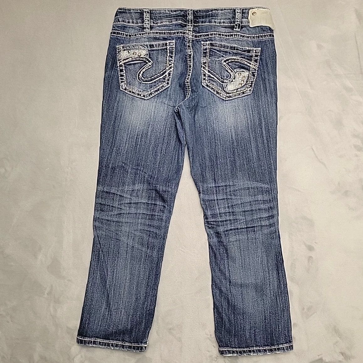 Silver Jeans Co. VINTAGE Silver Jeans Womens 31 Suki Mid Capri Stretch Blend Comfort Thick Stitch Western Shirt Size 24" / US 00 / IT 34 - 7 Thumbnail