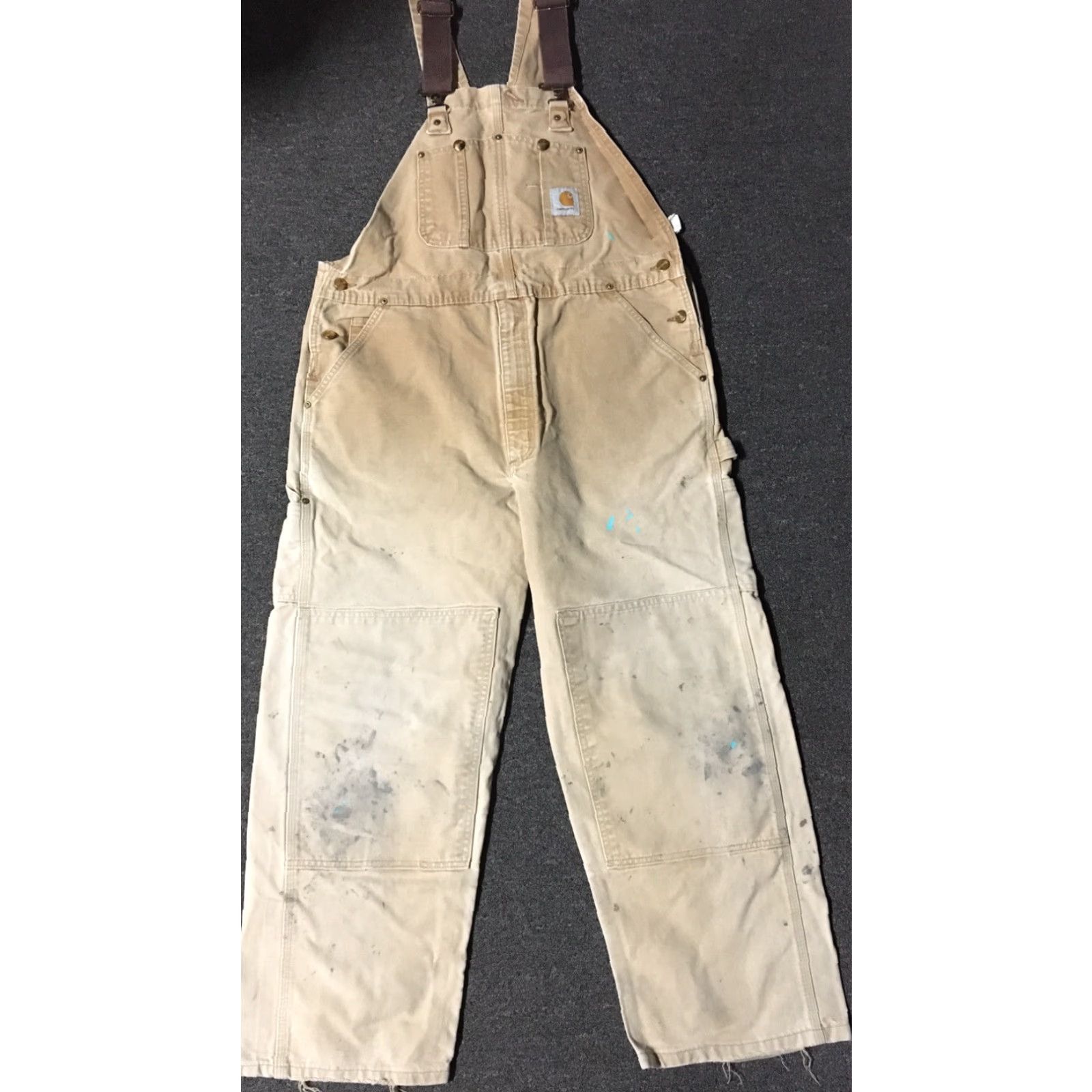Carhartt Vtg 80s 90s Carhartt Faded Distress Paint Overalls 40/28 Grunge Punk Biker WIP Size US 40 / EU 56 - 2 Thumbnail