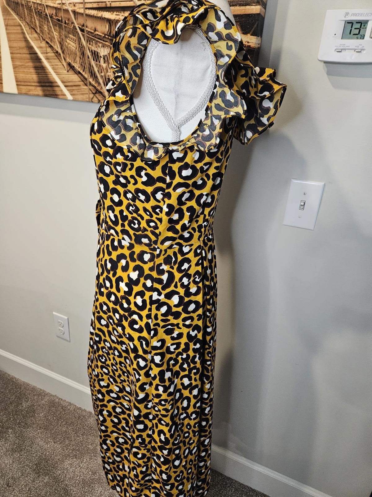 Designer Who What Wear Leopard Print Dress with Ruffle Sleeves Size S / US 4 / IT 40 - 2 Thumbnail