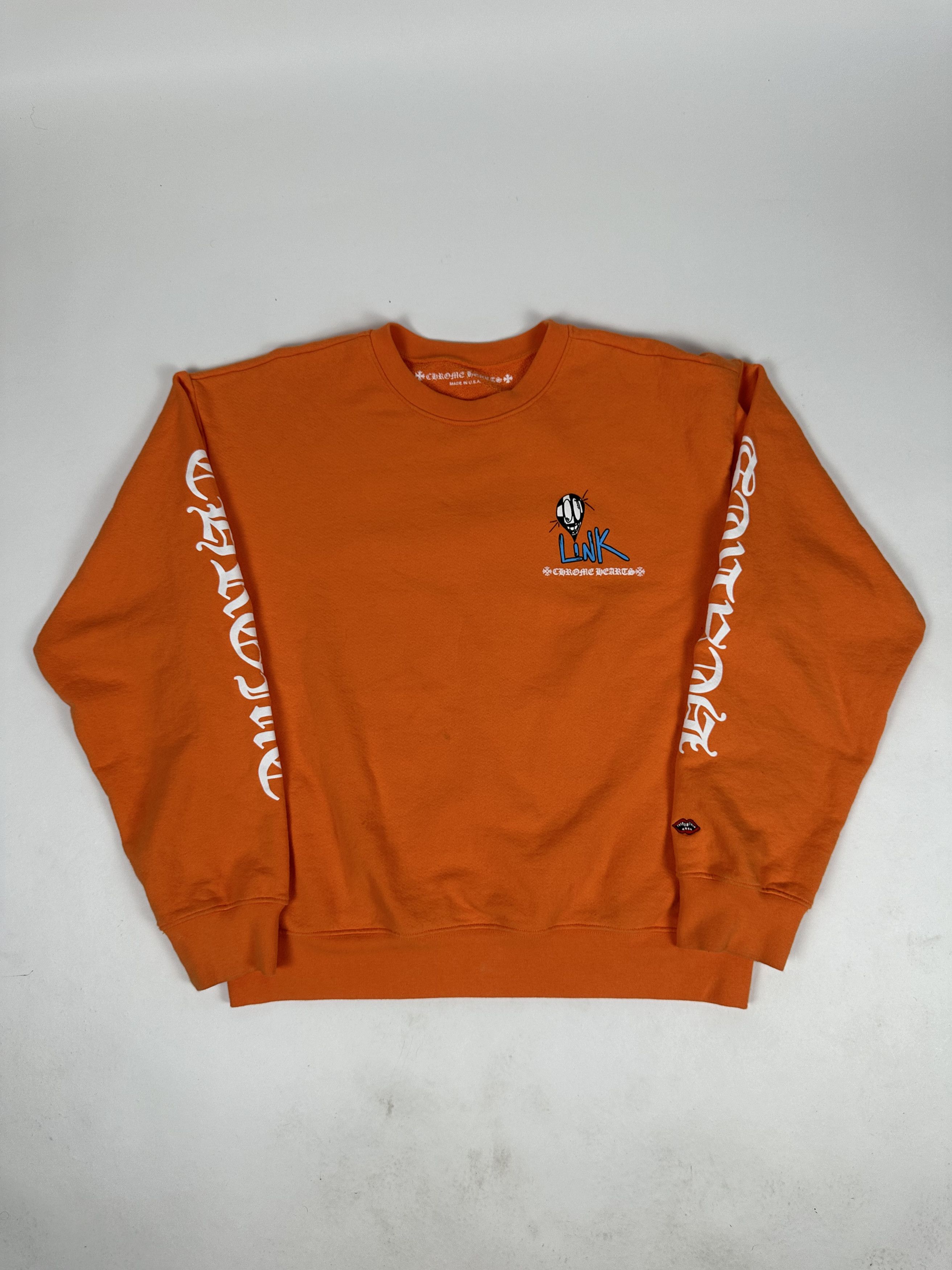 image of Chrome Hearts Ch Link Matty Boy Crewneck in Orange, Men's (Size Large)