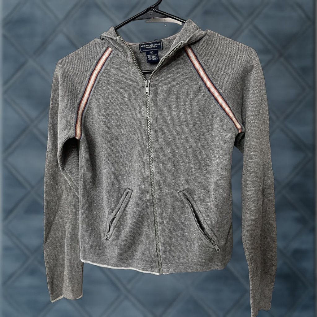 American Eagle Outfitters American Eagle Womens Sweater Hoodie Jacket Full Zip Up Dark Gray Size Small Size S / US 4 / IT 40 - 1 Thumbnail
