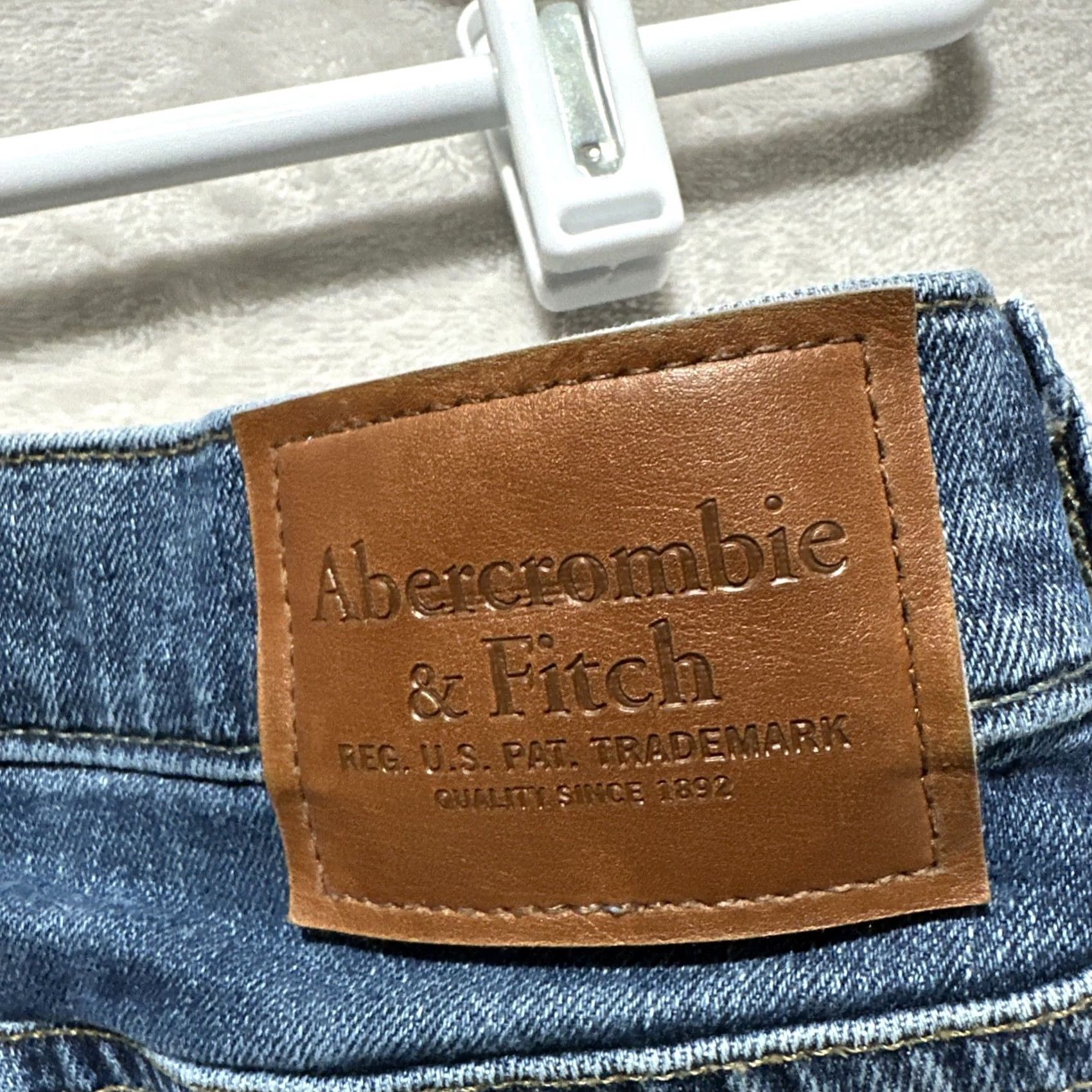 Abercrombie & Fitch Abercrombie & Fitch Jeans Men 32 Mid Rise Straight Stretch 5-Pocket Logo Denim Blue Size US 32 / EU 48 - 4 Thumbnail