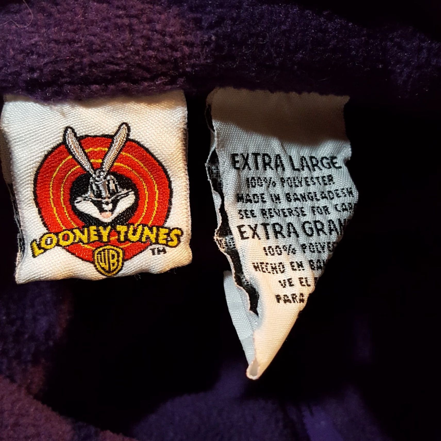 Vintage VINTAGE Looney Tunes Tweety Purple 1/4 Zip Fleece Women's XL Jacket Size XL / US 12-14 / IT 48-50 - 5 Thumbnail