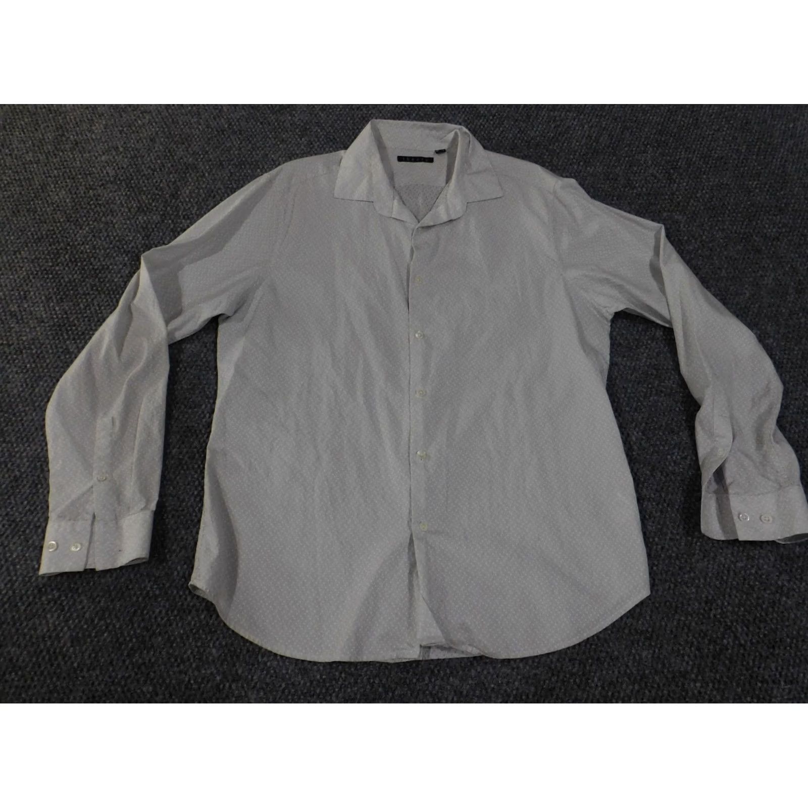 Theory Theory Button-Up Shirt Mens XL White Cotton Knit Casual Regular Long Sleeve) Size US XL / EU 56 / 4 - 2 Thumbnail