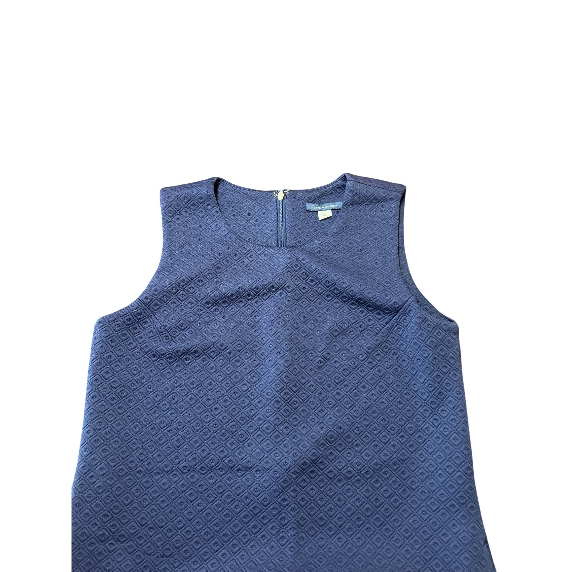 Tommy Hilfiger Tommy Hilfiger Sleeveless Navy Jacquard Textured Sheath Dre Size M / US 6-8 / IT 42-44 - 3 Thumbnail