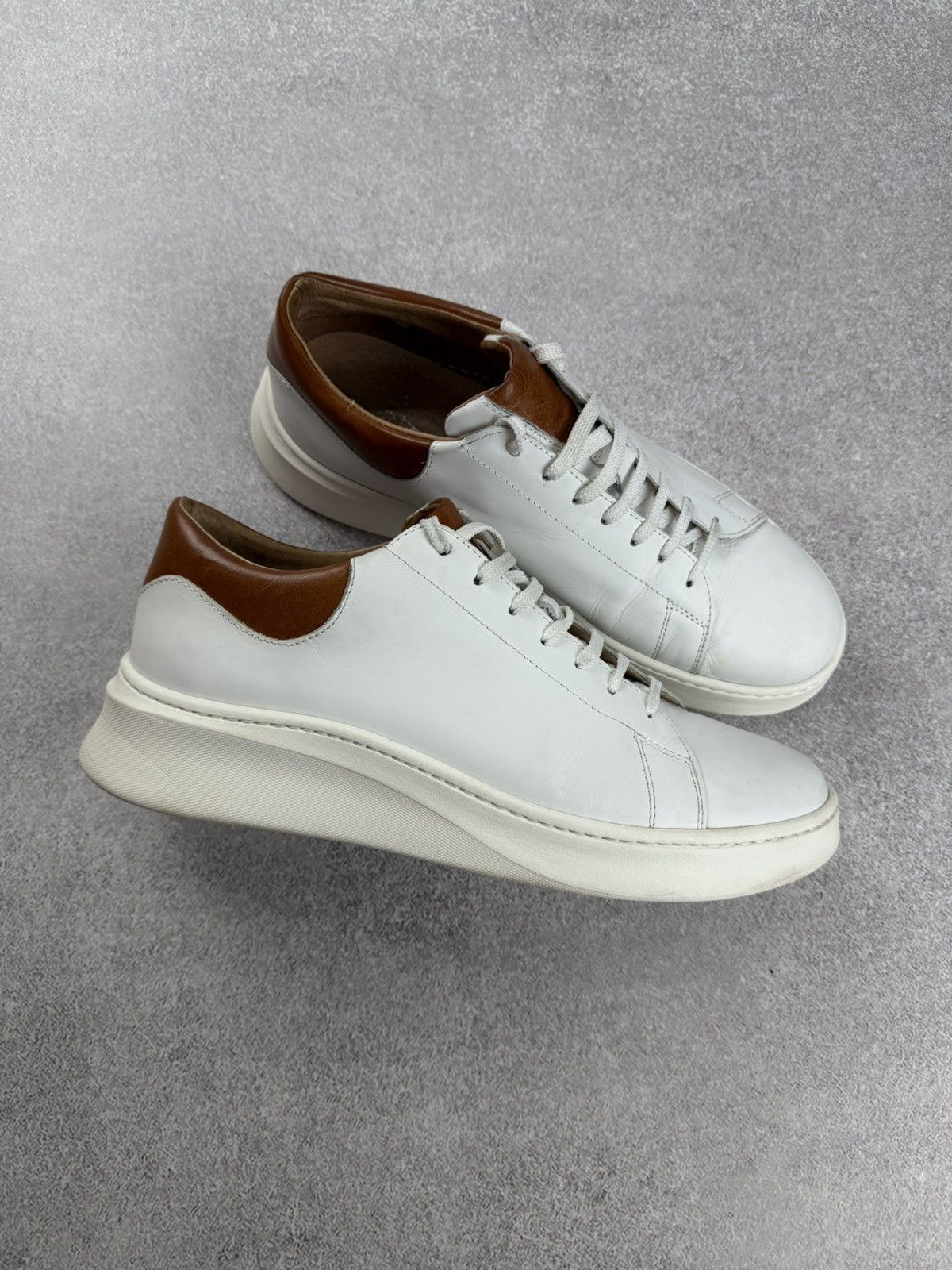 Eleventy Eleventy White Leather Sneakers Men’s Size 43 Size US 10 / EU 43 - 4 Thumbnail