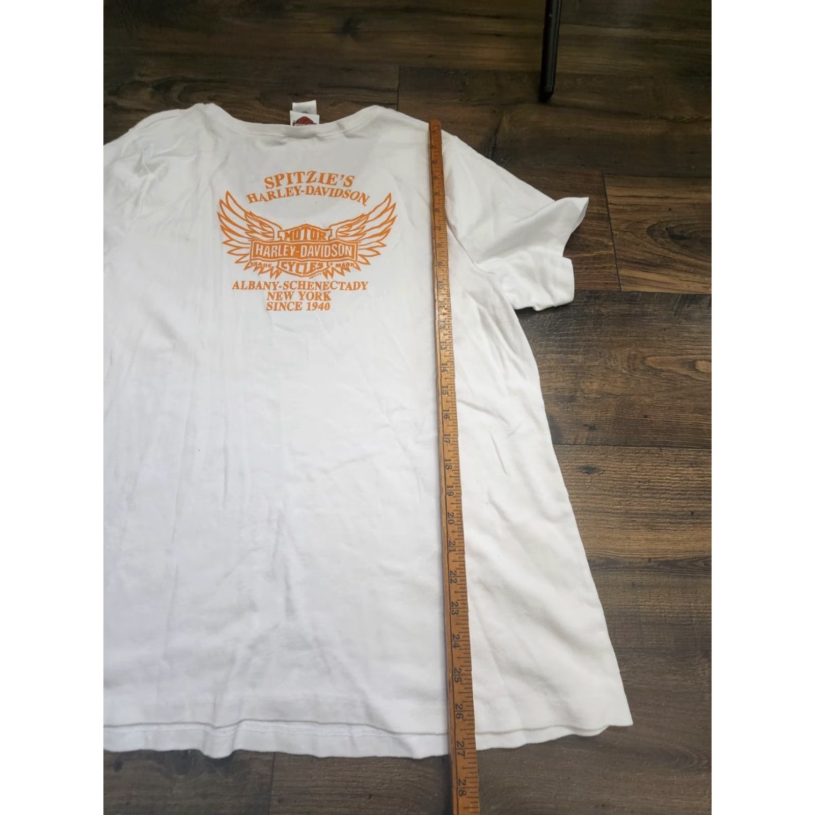 Harley Davidson Harley-Davidson T-Shirt Womens 2X Double Sided Albany New York Solid White 100% Cotton Regular Fit Short Sleeve Round Neck Casual NYC Theme Size XXL / US 16-18 / IT 52-54 - 4 Thumbnail
