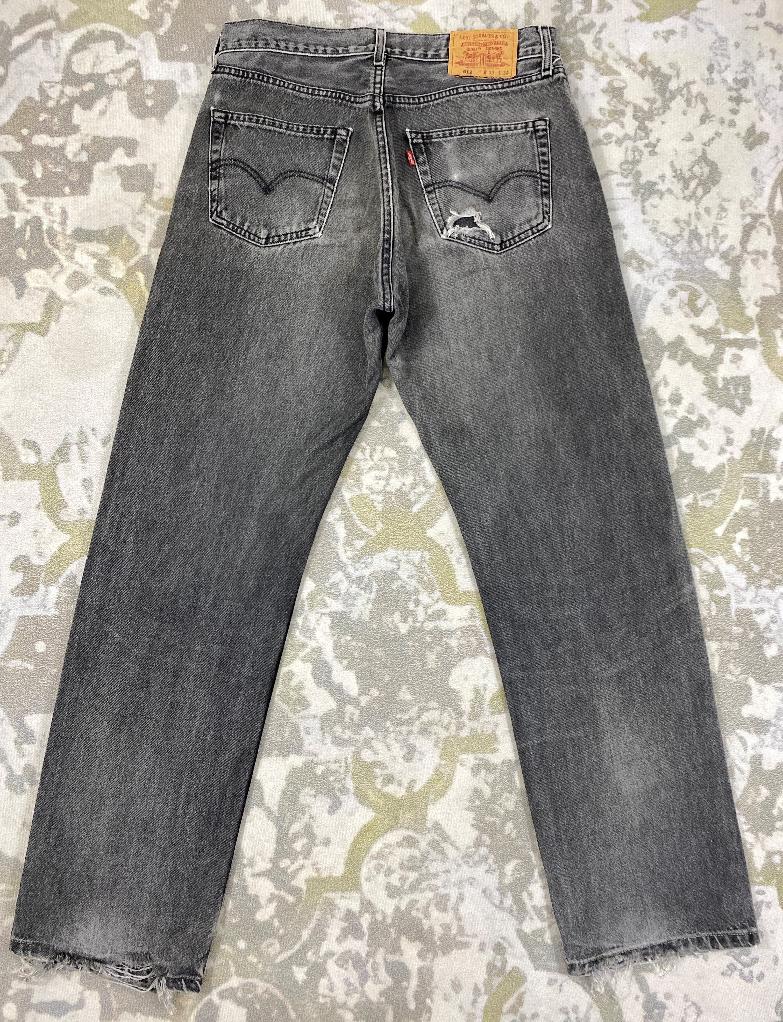 Levi's Distressed Grey Vintage Levi's 512 33x33 Denim -JN1928 Size US 33 - 2 Thumbnail