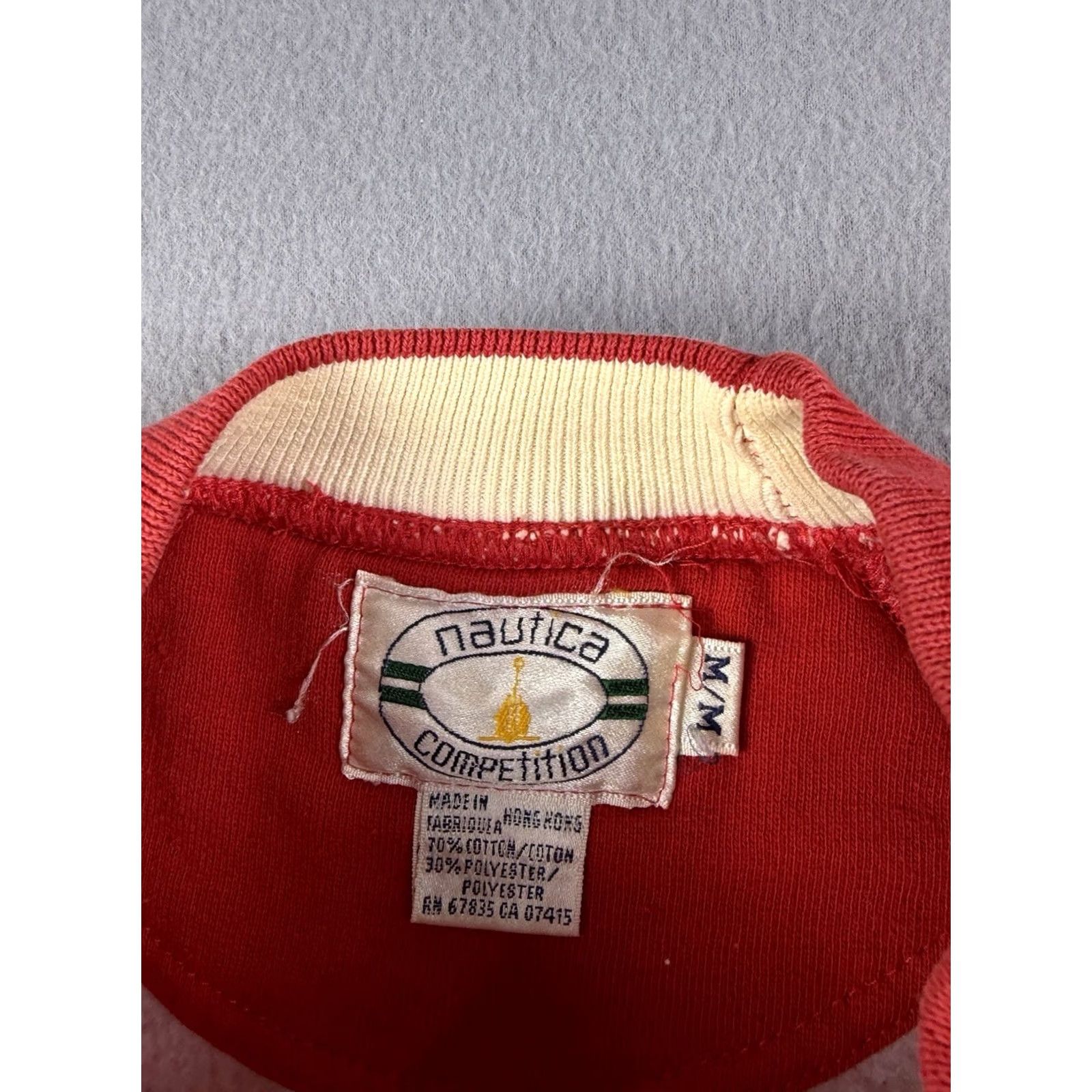 Nautica VINTAGE Nautica Sweatshirt Crewneck Striped Blue Red 90s M Men Little Holes Included Size US M / EU 48-50 / 2 - 6 Thumbnail