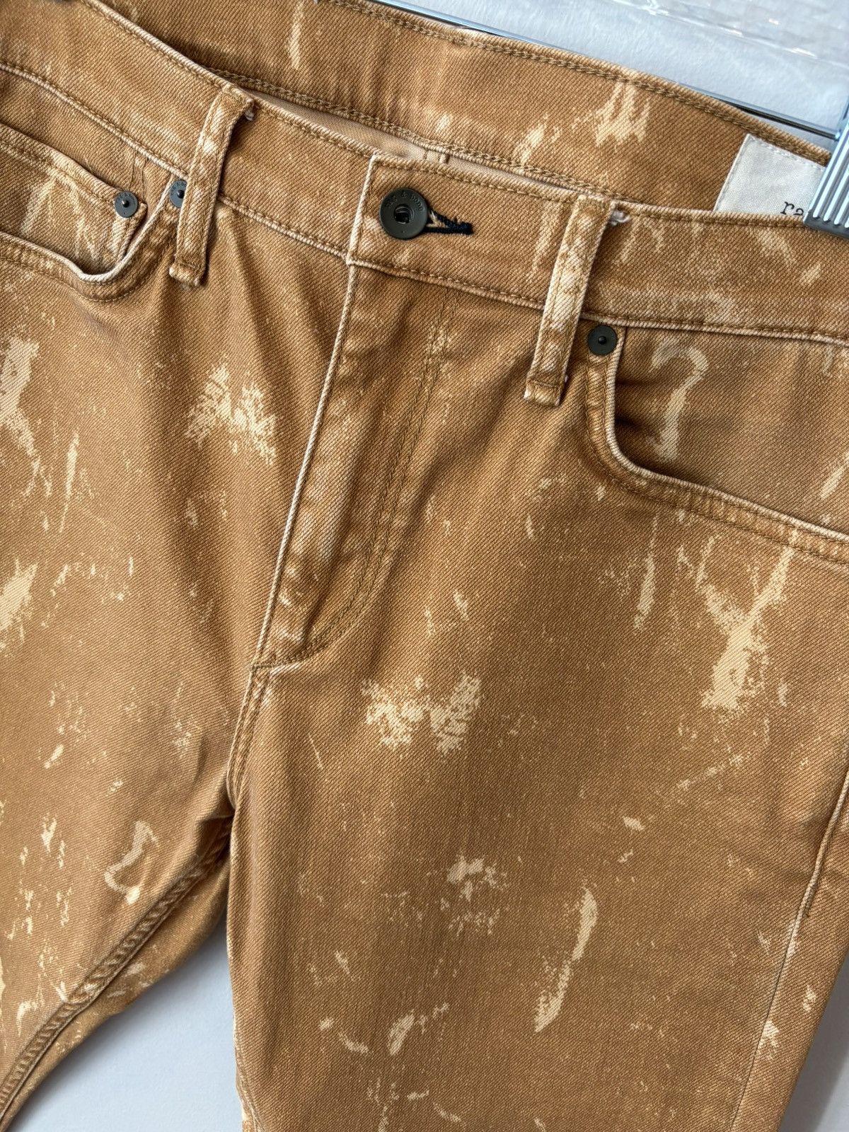Rag & Bone Rag & Bone Golden Brown Distressed Fit 1 Skinny Jeans Size US 33 - 2 Thumbnail
