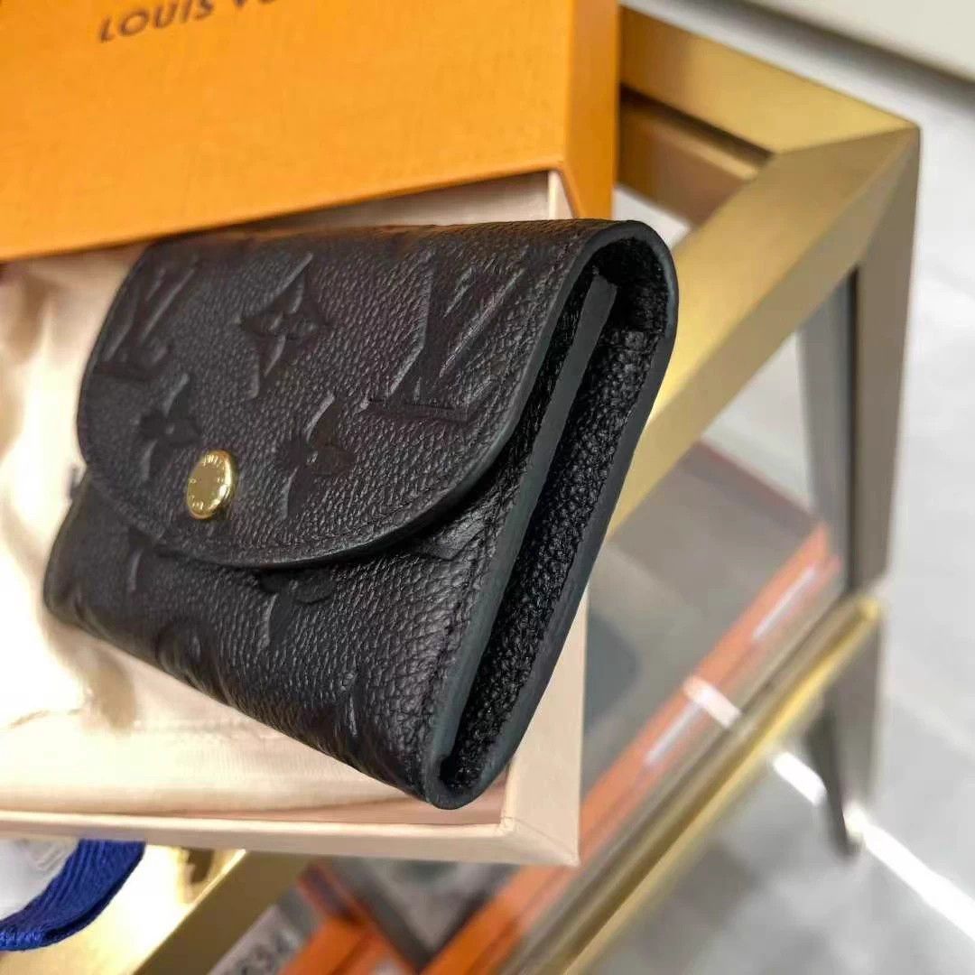 Louis Vuitton LV Rosalie short snap embossed leather cardholder black Size ONE SIZE - 5 Thumbnail