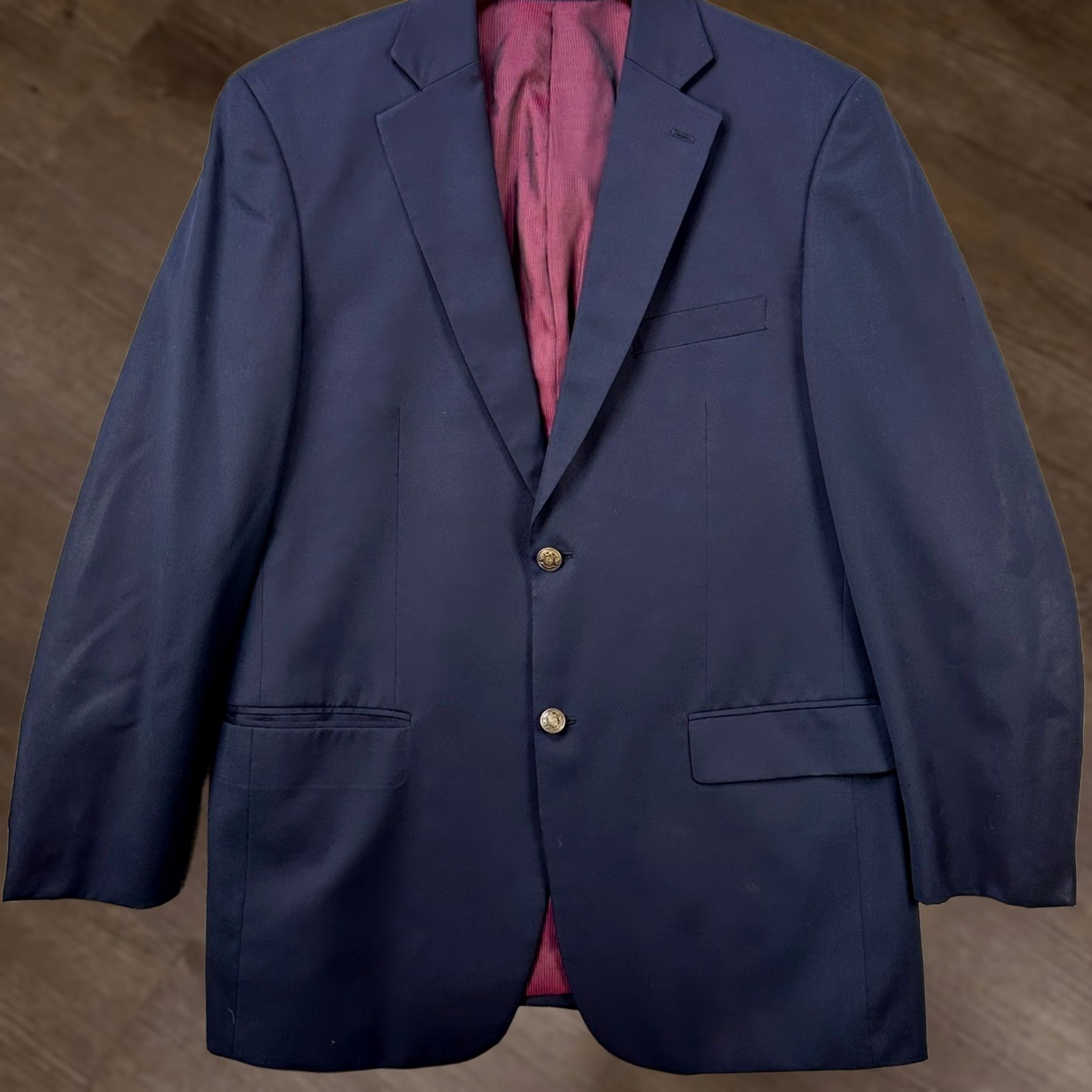 Pendleton Pendleton Wool Blend Blazer Sport Coat Mens 44R Navy Blue 2 Button Long Sleeve Gray Notch Lapel Business Formal Jacket Size US XXL / EU 58 / 5 - 1 Thumbnail