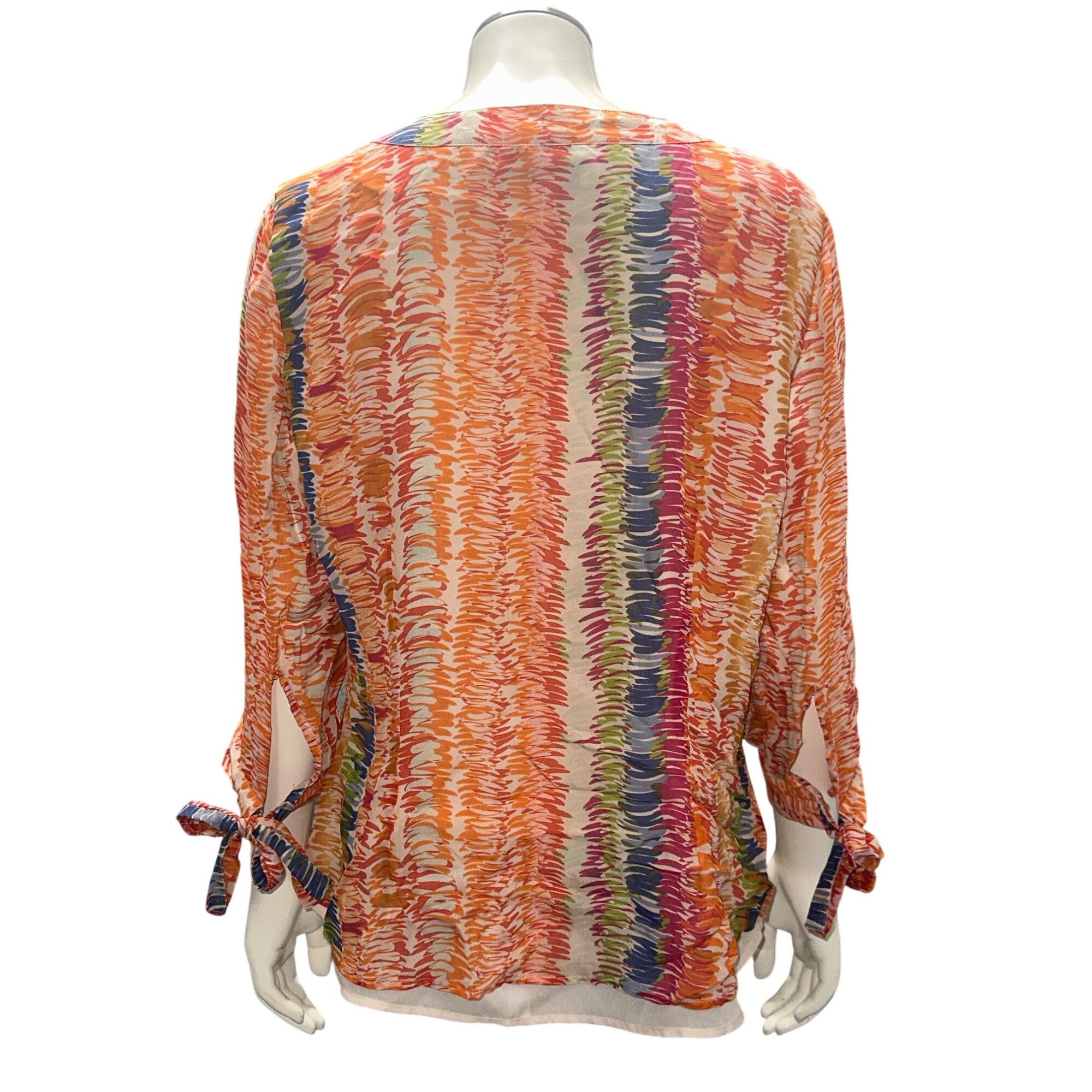 Coldwater Creek Coldwater Creek M Multicolor Silk Blouse V Neck Button Front Size M / US 6-8 / IT 42-44 - 7 Thumbnail